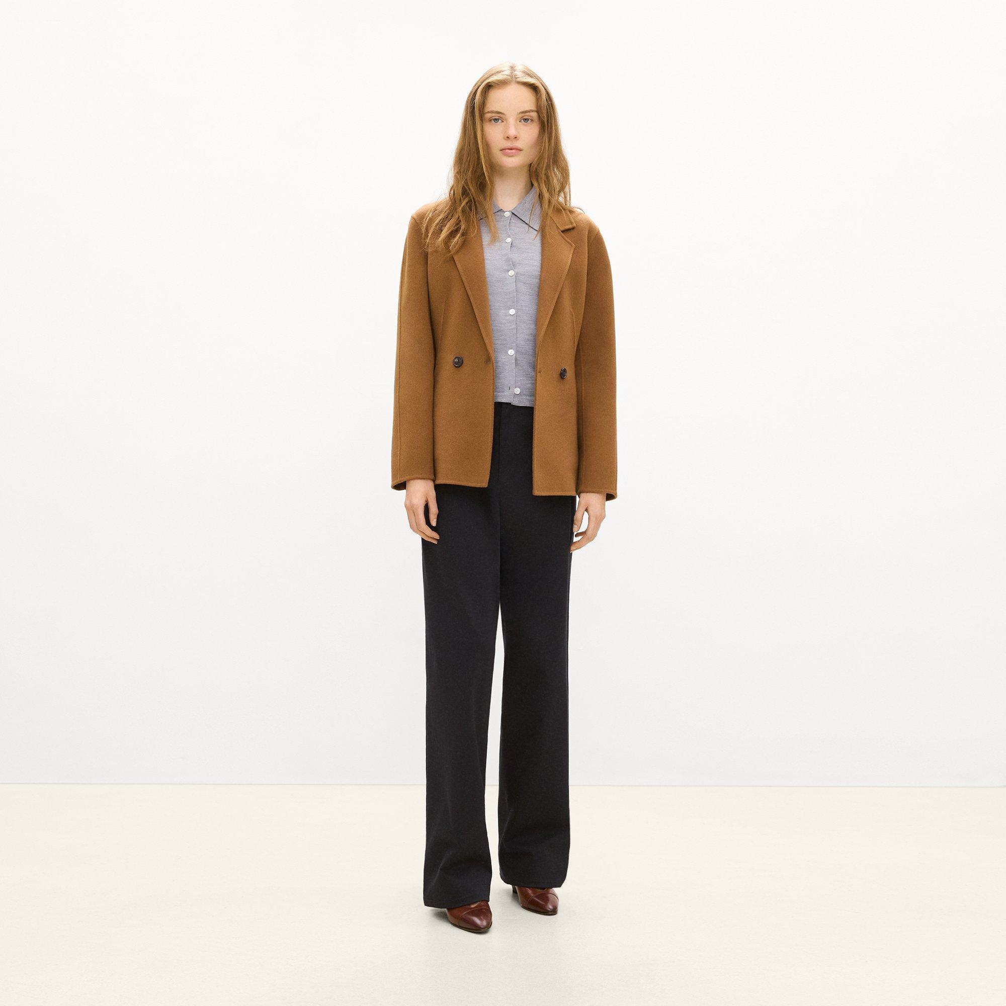 Peplum Double-Breasted Blazer in Double-Face Wool-Cashmere