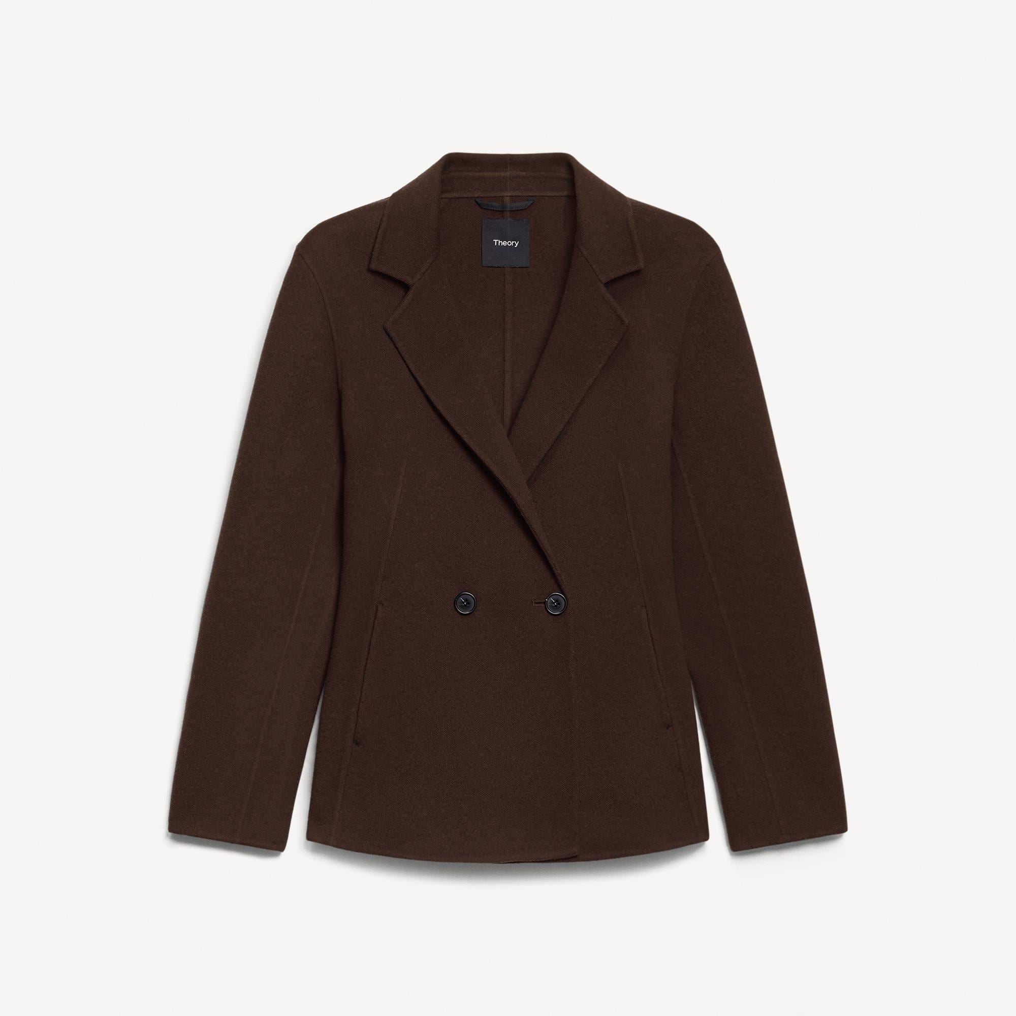 Peplum Double-Breasted Blazer in Double-Face Wool-Cashmere