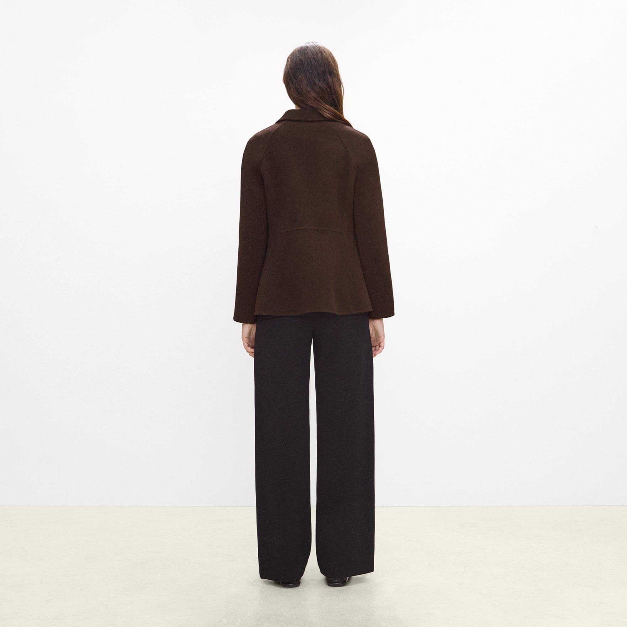 Peplum Double-Breasted Blazer in Double-Face Wool-Cashmere