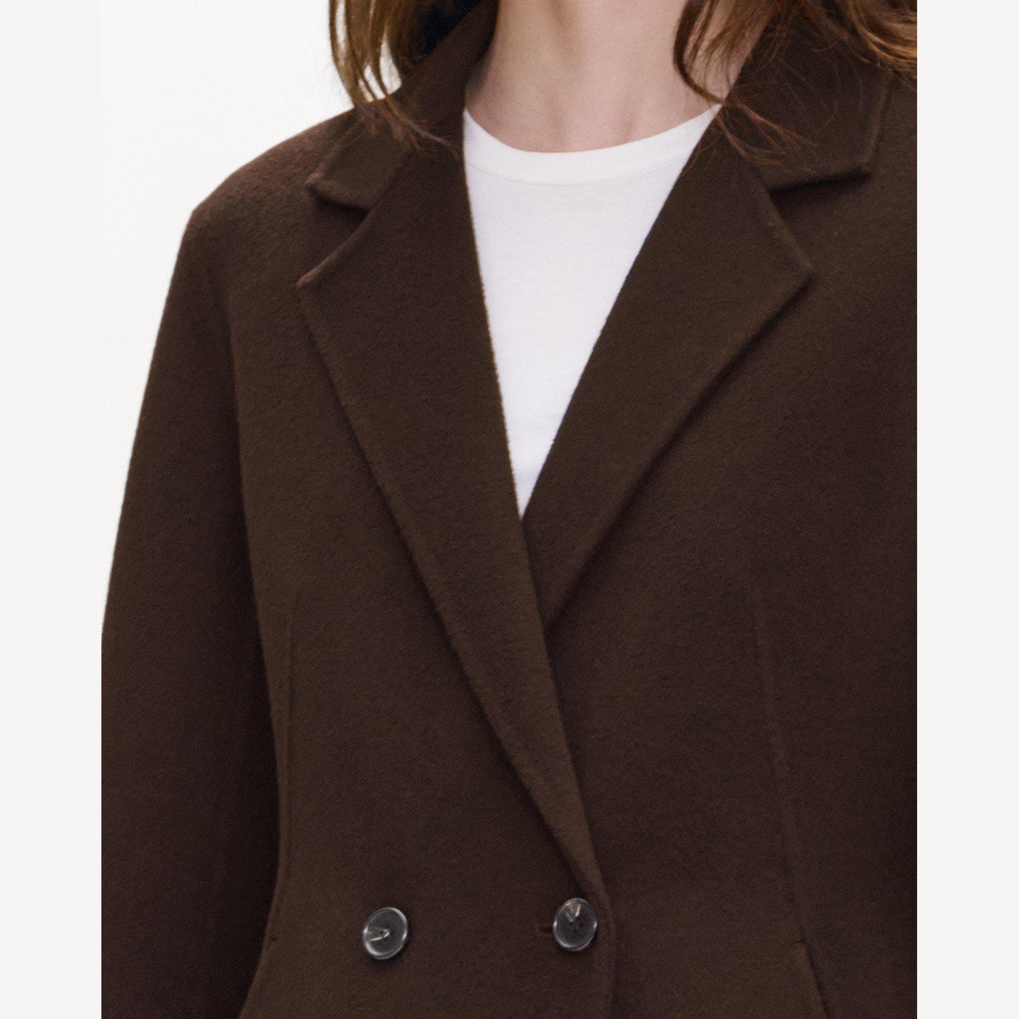 Peplum Double-Breasted Blazer in Double-Face Wool-Cashmere