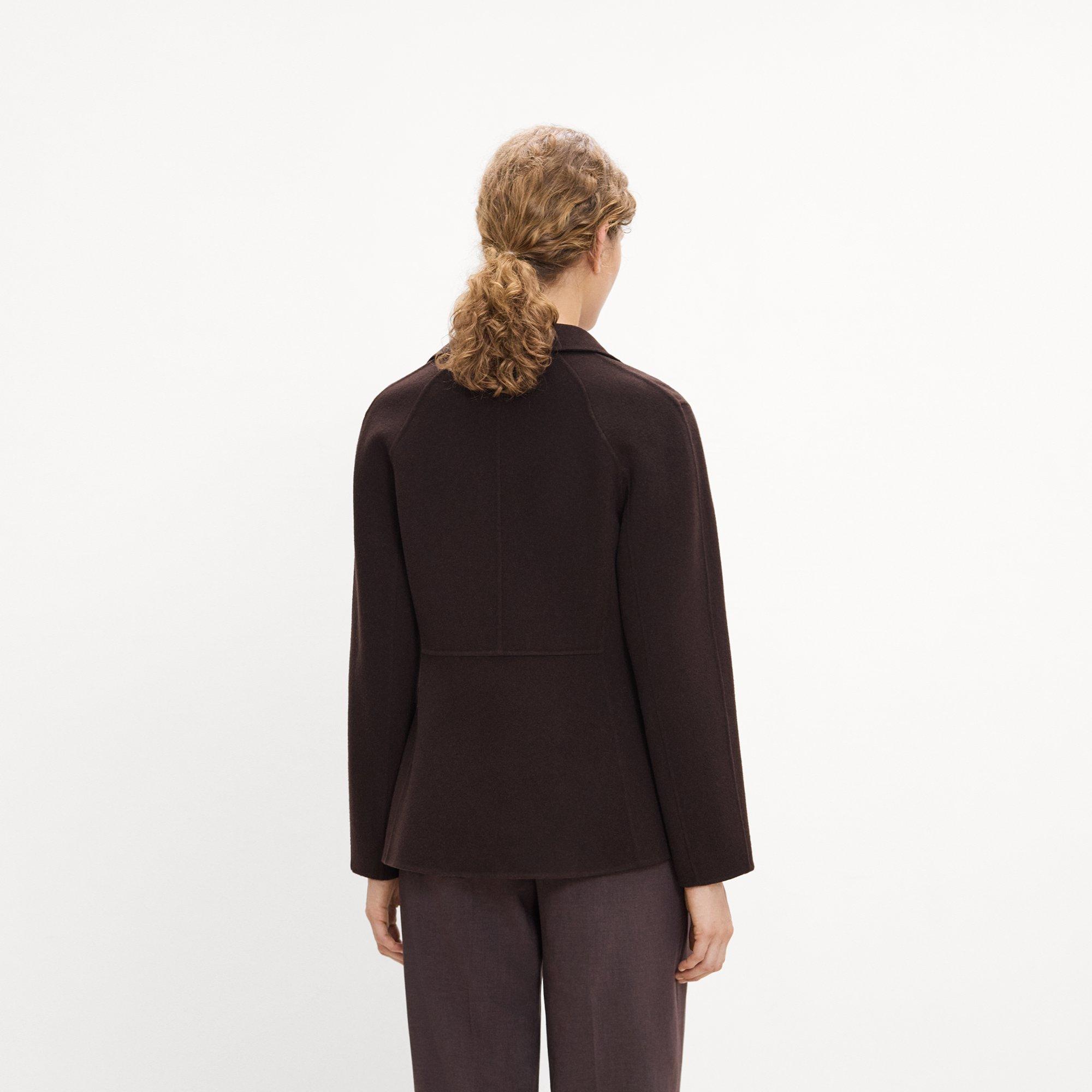 Peplum Double-Breasted Blazer in Double-Face Wool-Cashmere