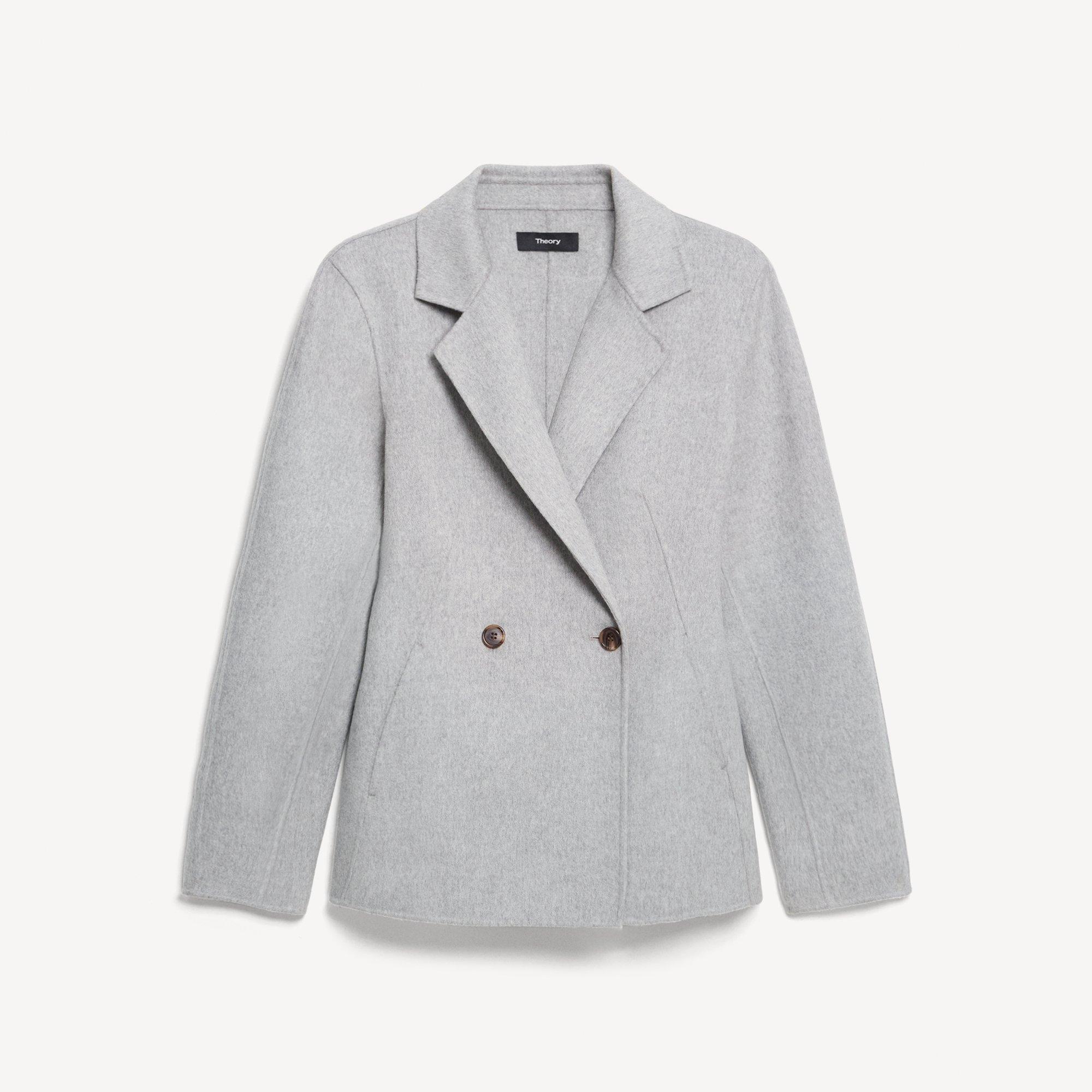 Peplum Double-Breasted Blazer in Double-Face Wool-Cashmere