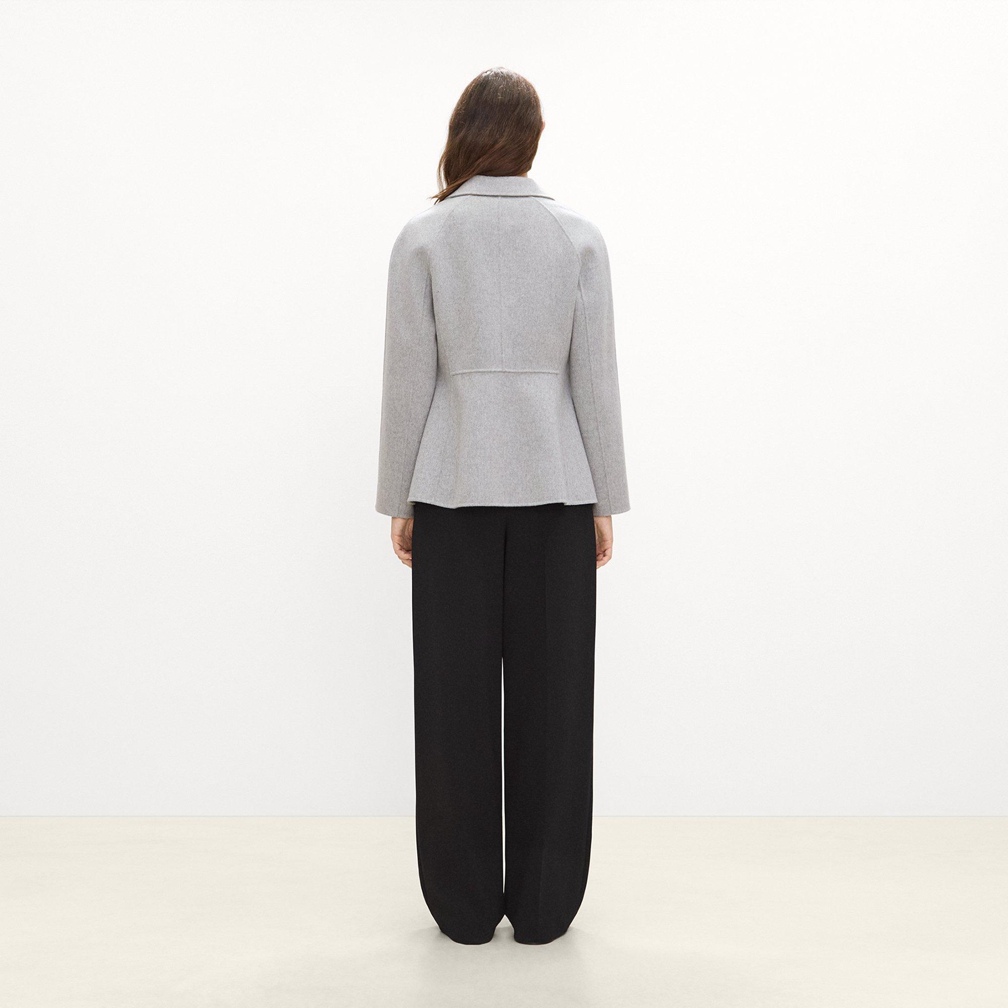 Peplum Double-Breasted Blazer in Double-Face Wool-Cashmere