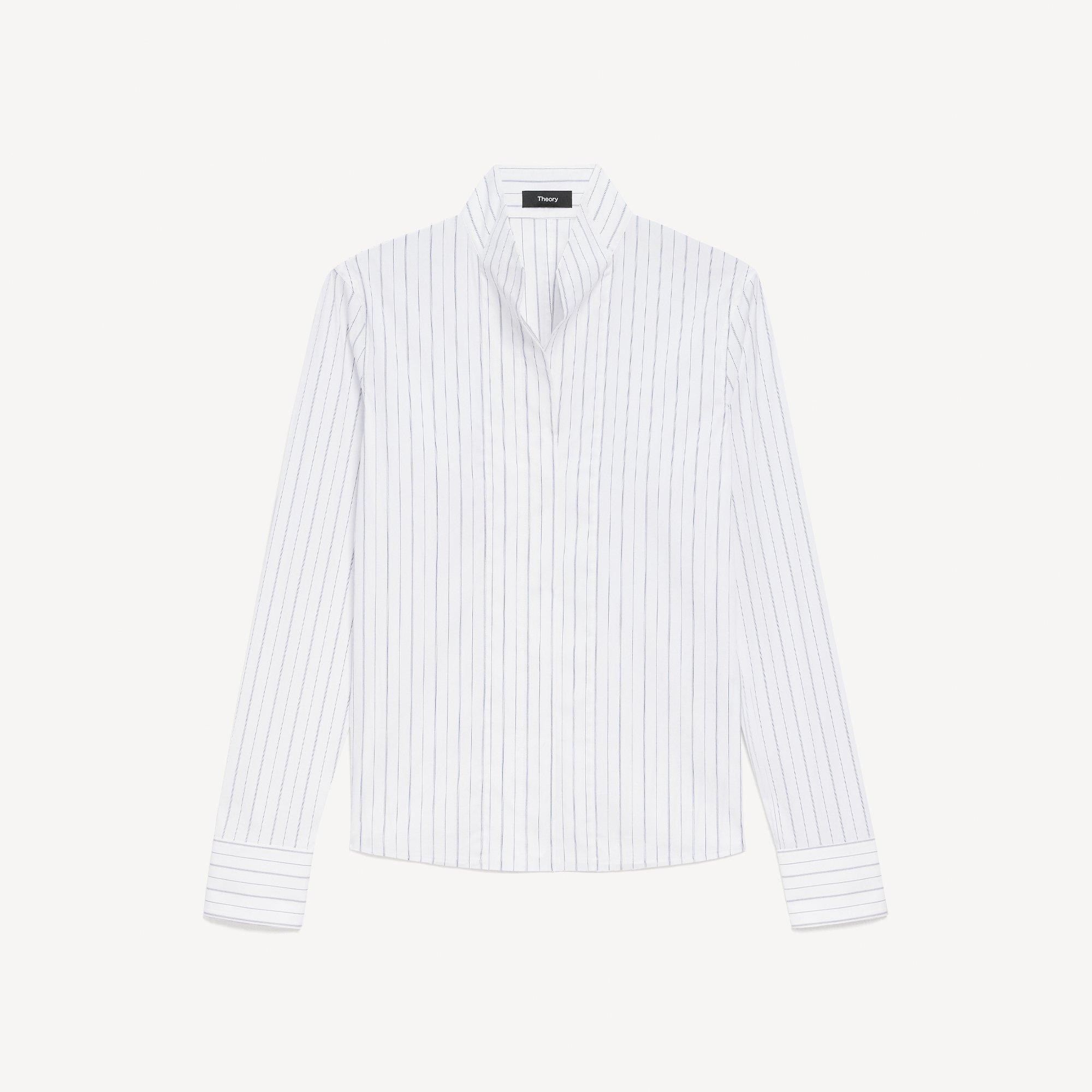 Tailored Shirt in Striped Poplin