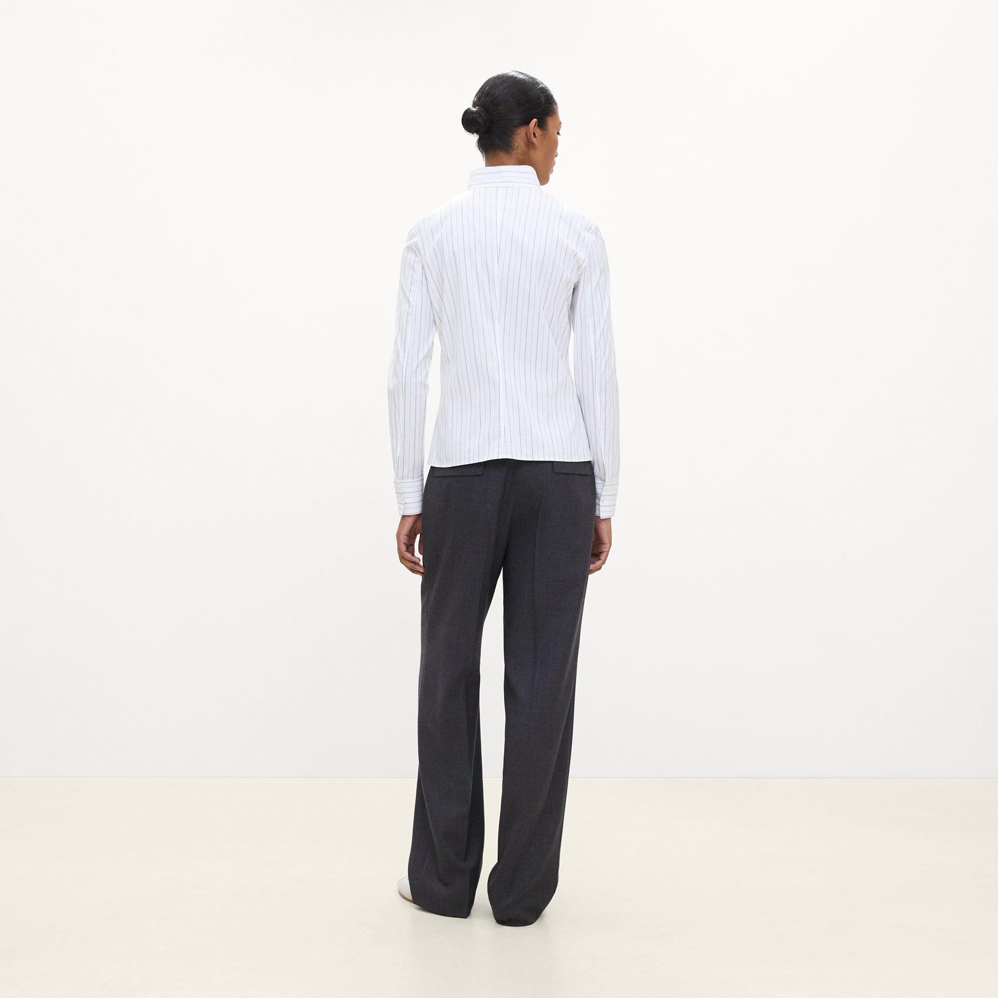Tailored Shirt in Striped Poplin