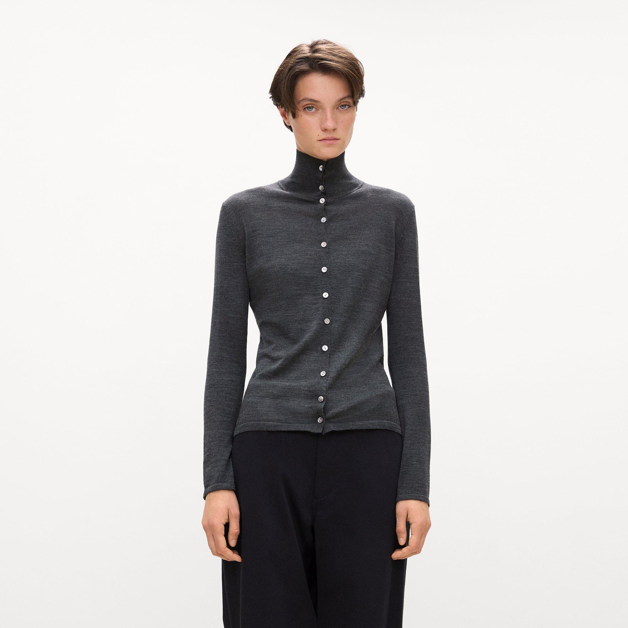 Turtleneck Cardigan in Regal Wool