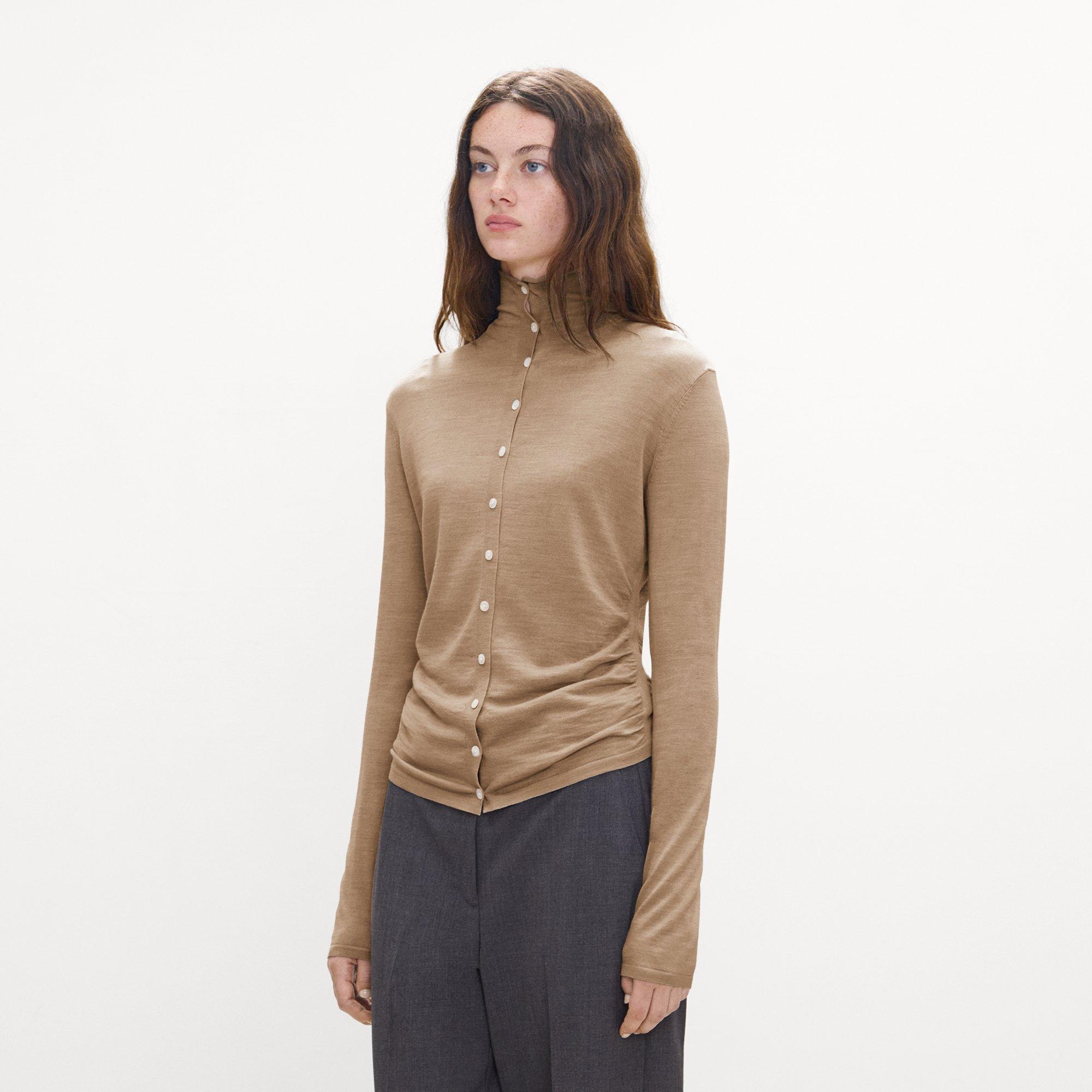 Turtleneck Cardigan in Regal Wool