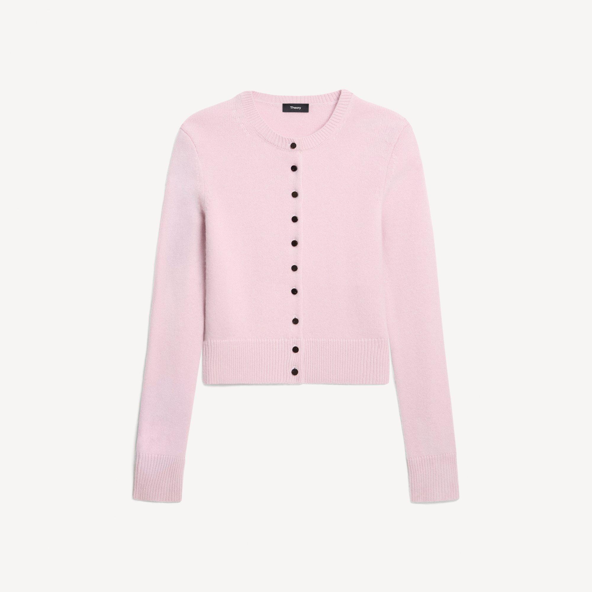 Crewneck Button-Up Cardigan in Cashmere
