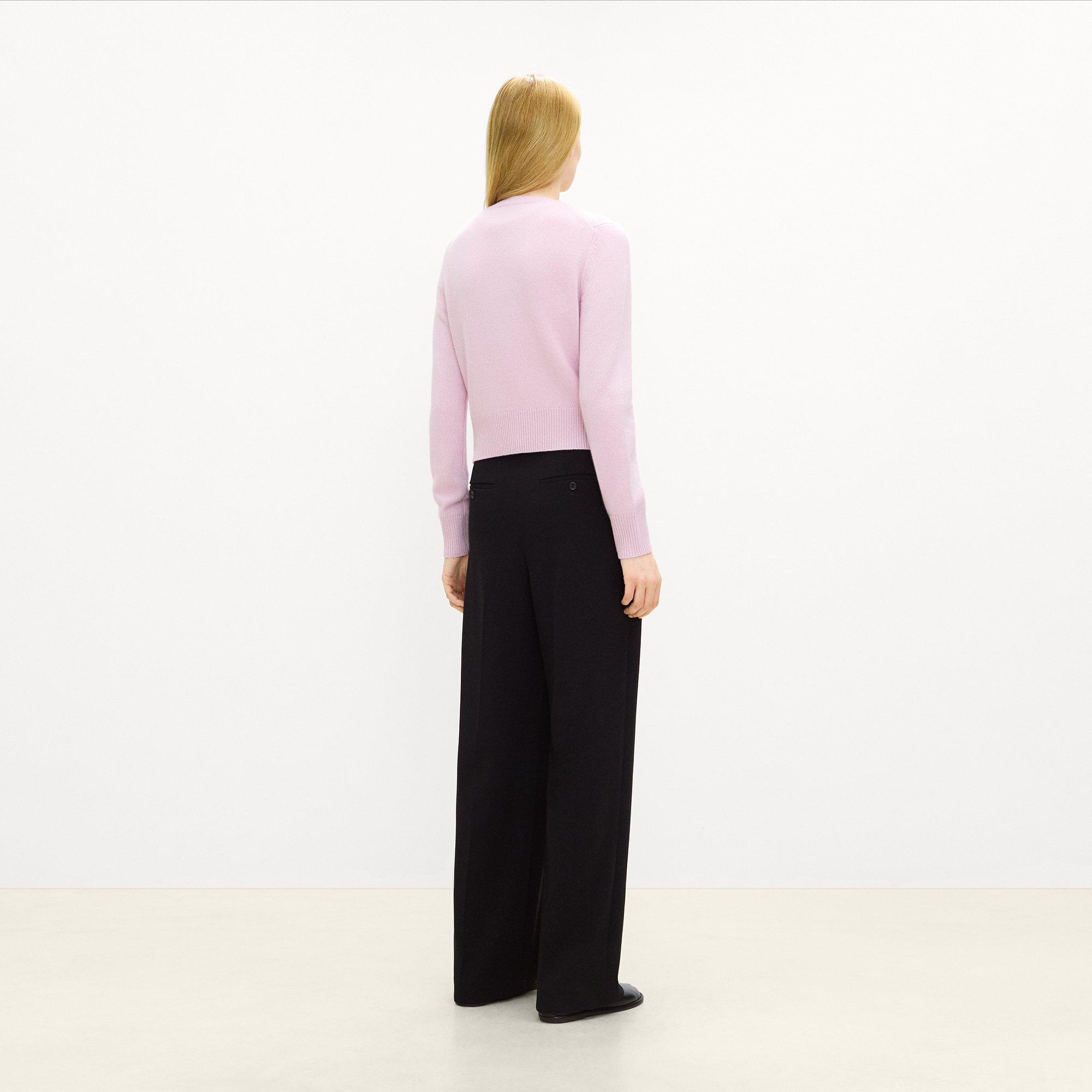 Crewneck Button-Up Cardigan in Cashmere