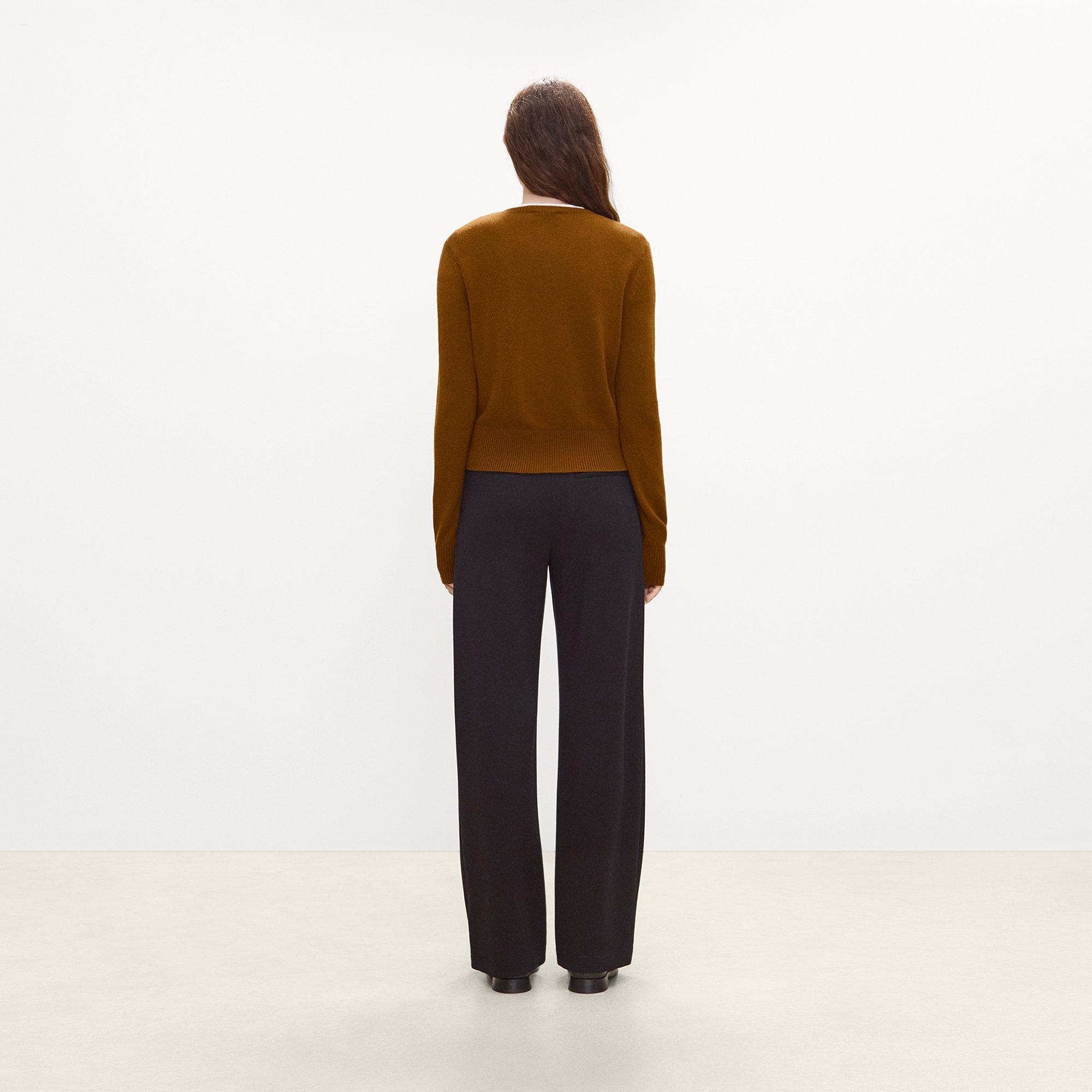 Crewneck Button-Up Cardigan in Cashmere