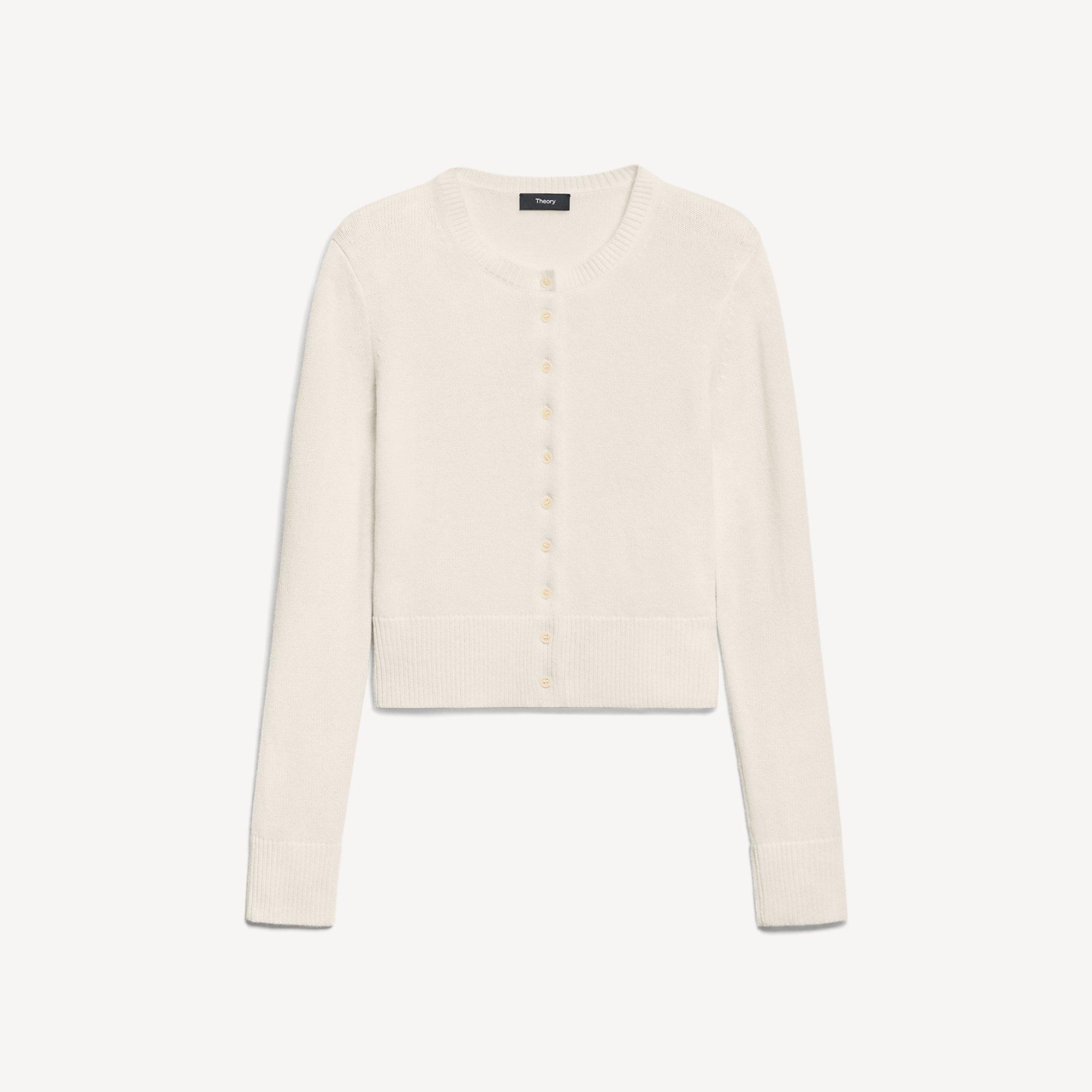 Crewneck Button-Up Cardigan in Cashmere