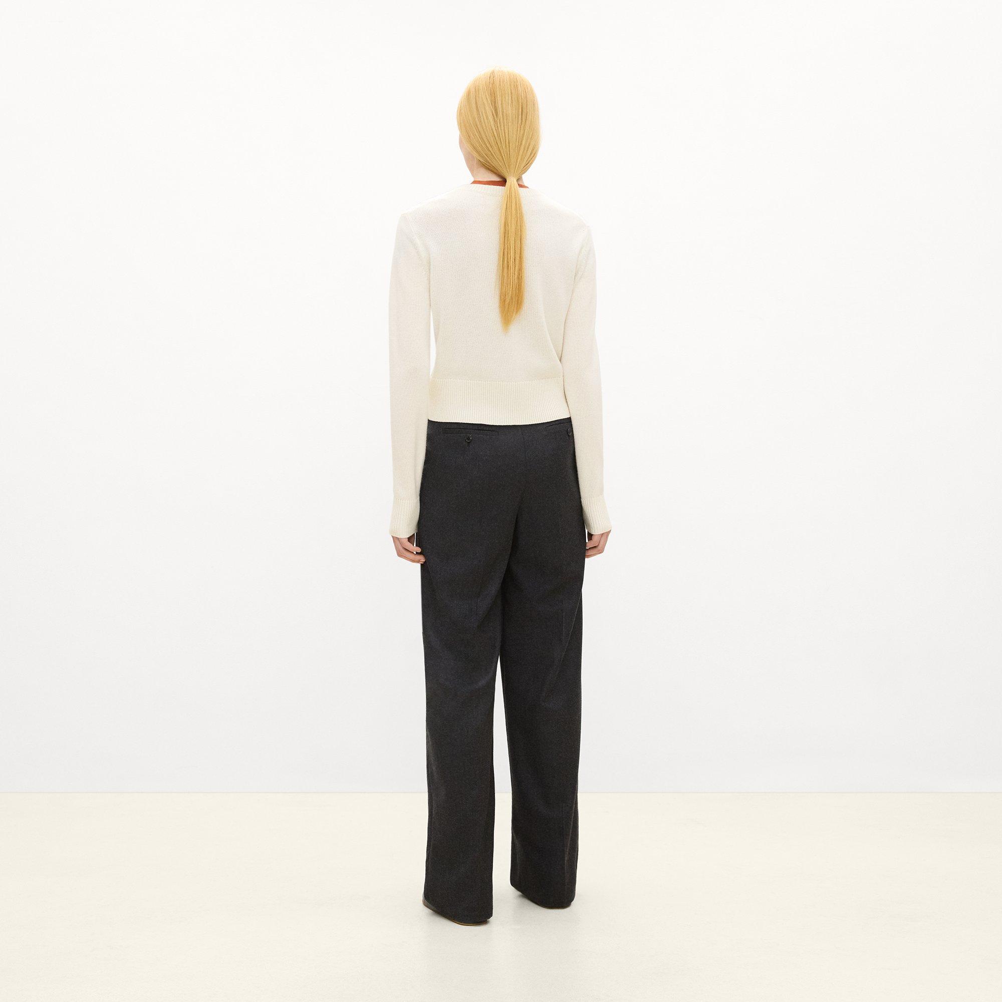 Crewneck Button-Up Cardigan in Cashmere