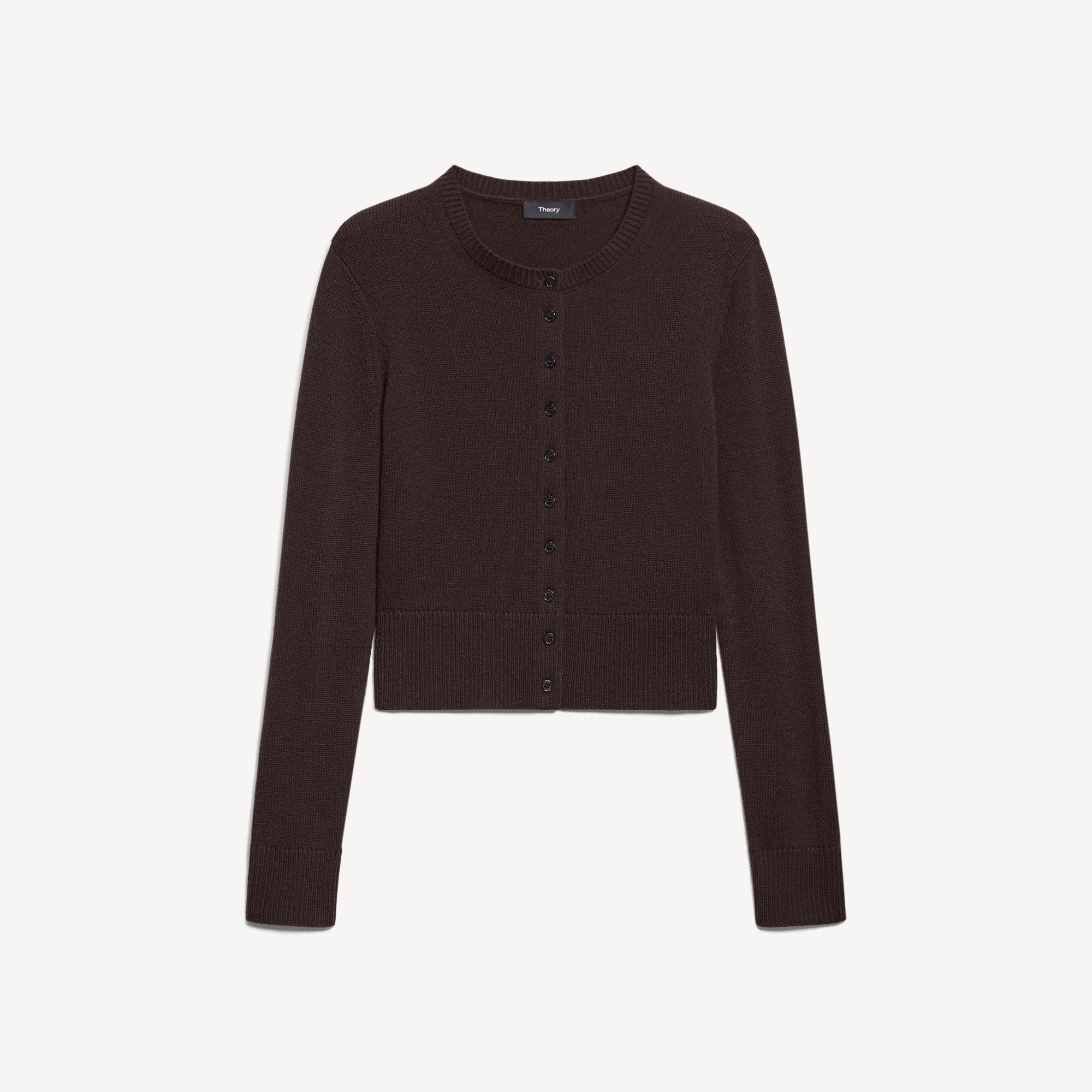Crewneck Button-Up Cardigan in Cashmere