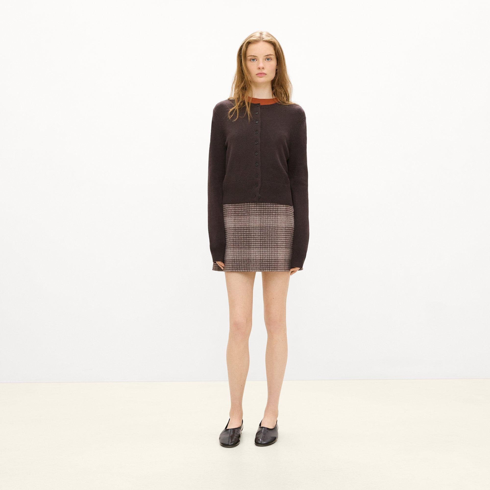 Crewneck Button-Up Cardigan in Cashmere