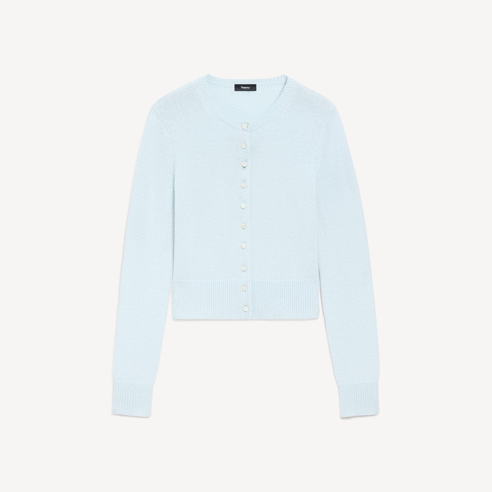 Crewneck Button-Up Cardigan in Cashmere