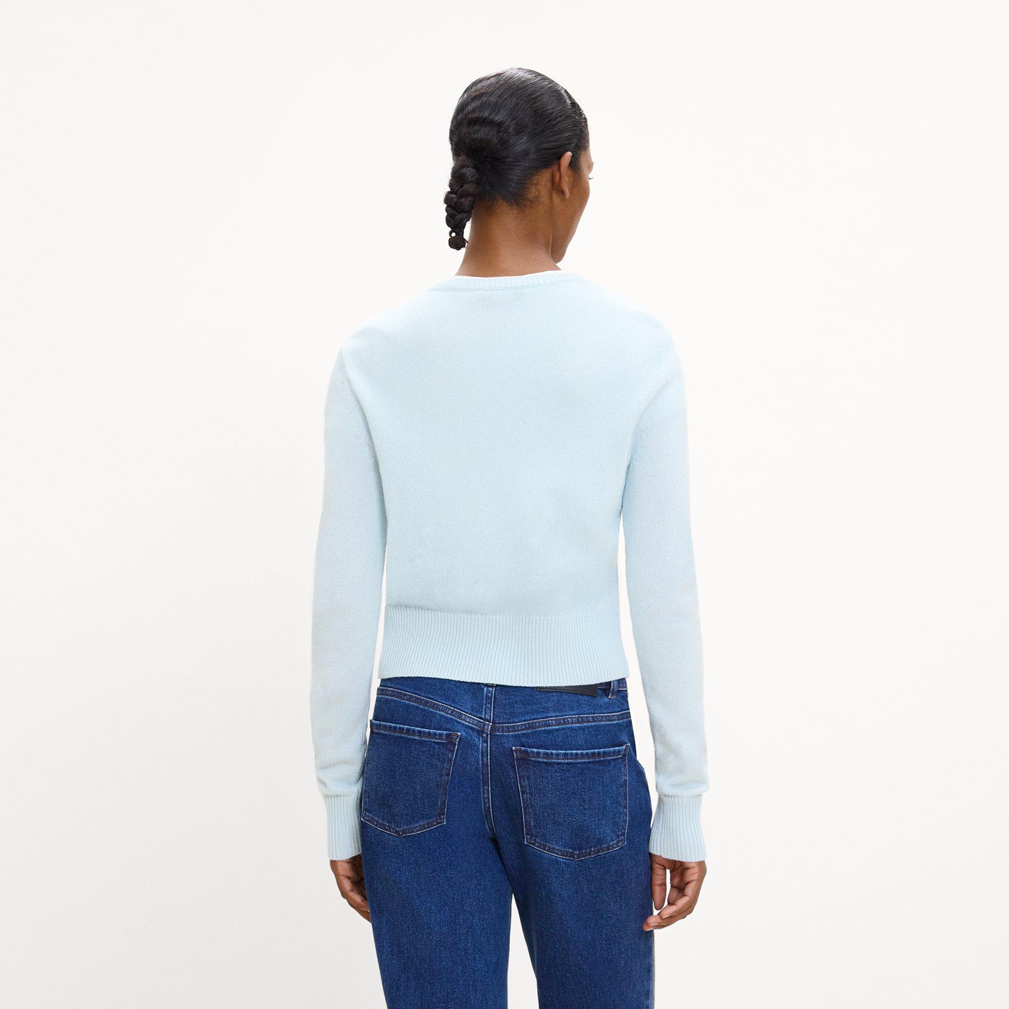 Crewneck Button-Up Cardigan in Cashmere