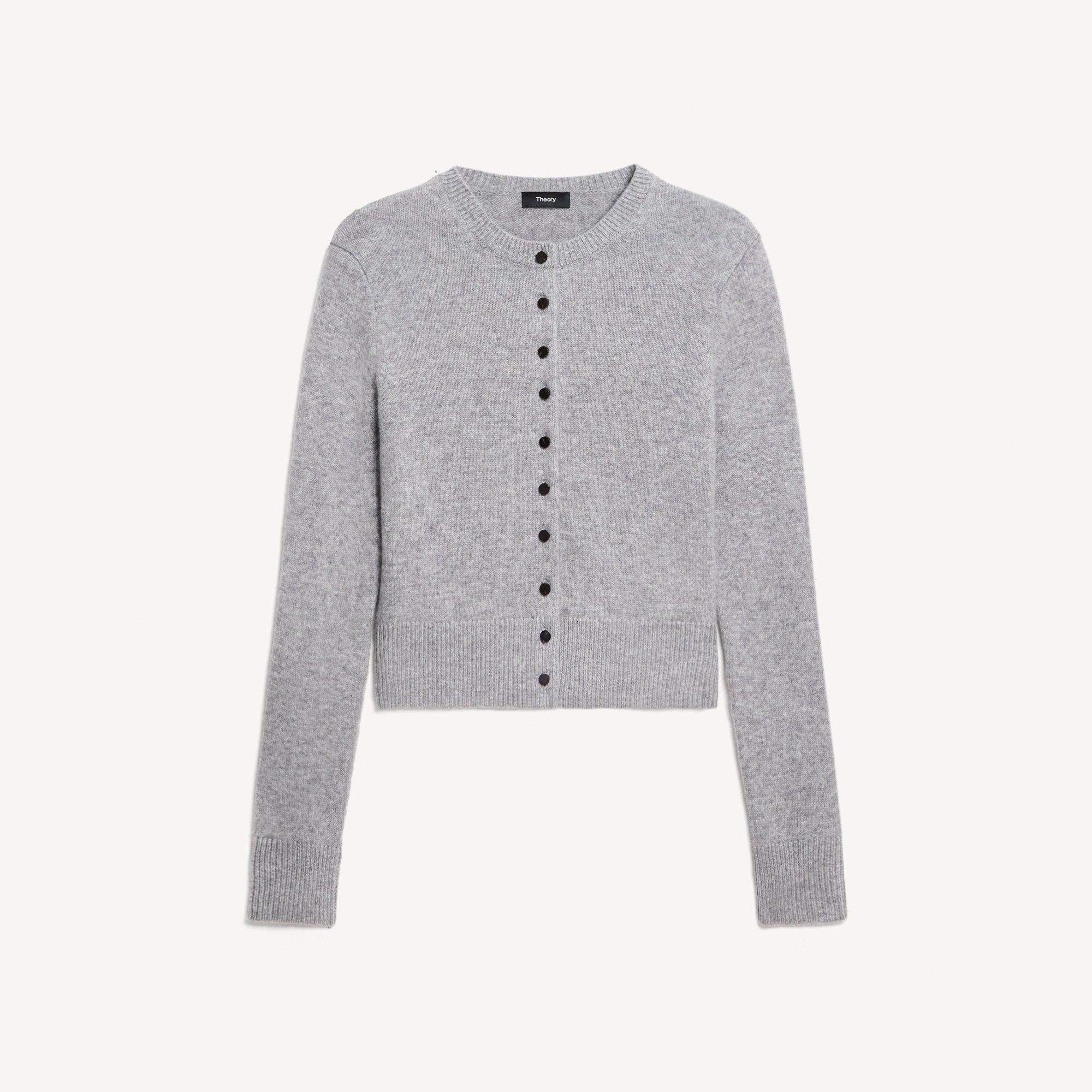 Crewneck Button-Up Cardigan in Cashmere