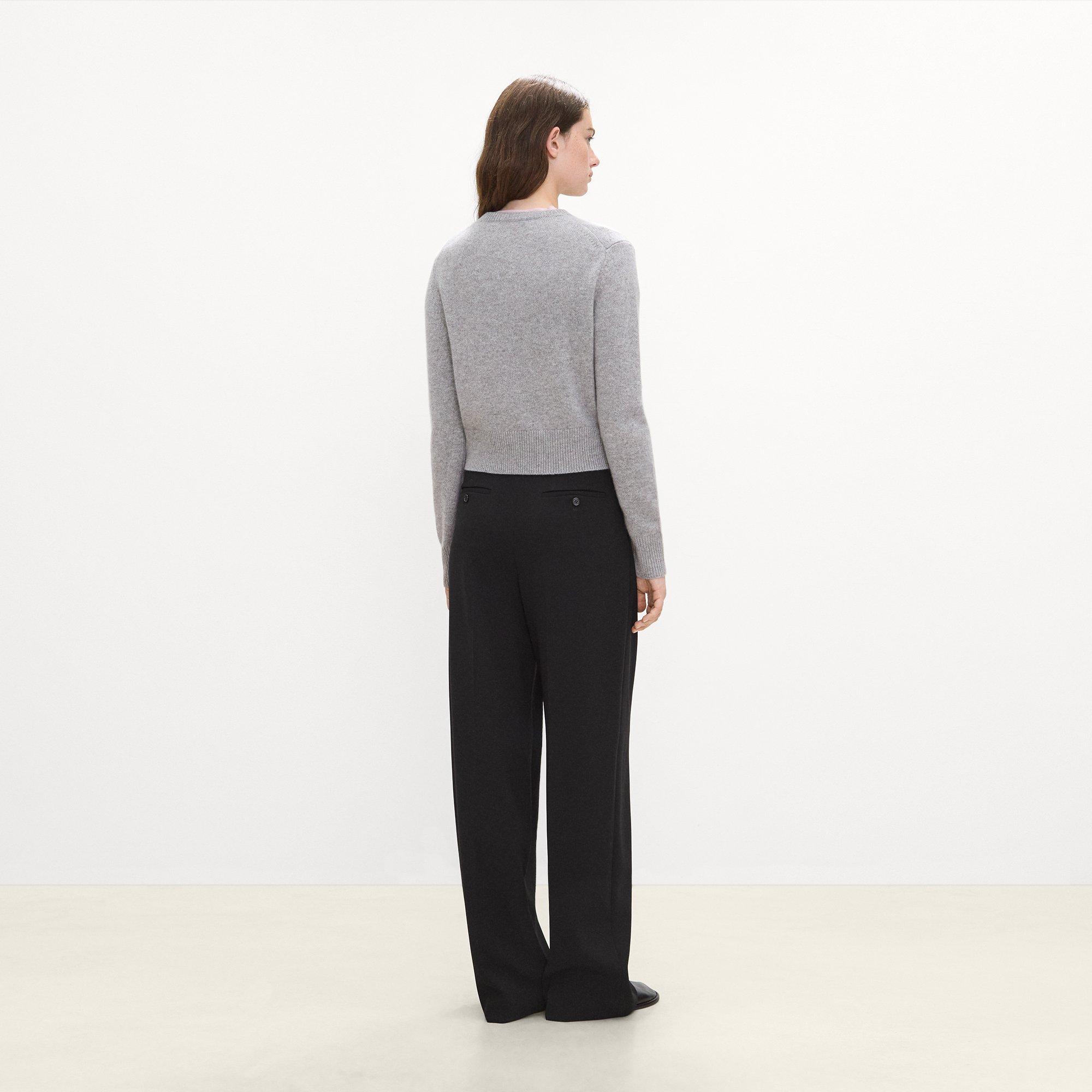 Crewneck Button-Up Cardigan in Cashmere