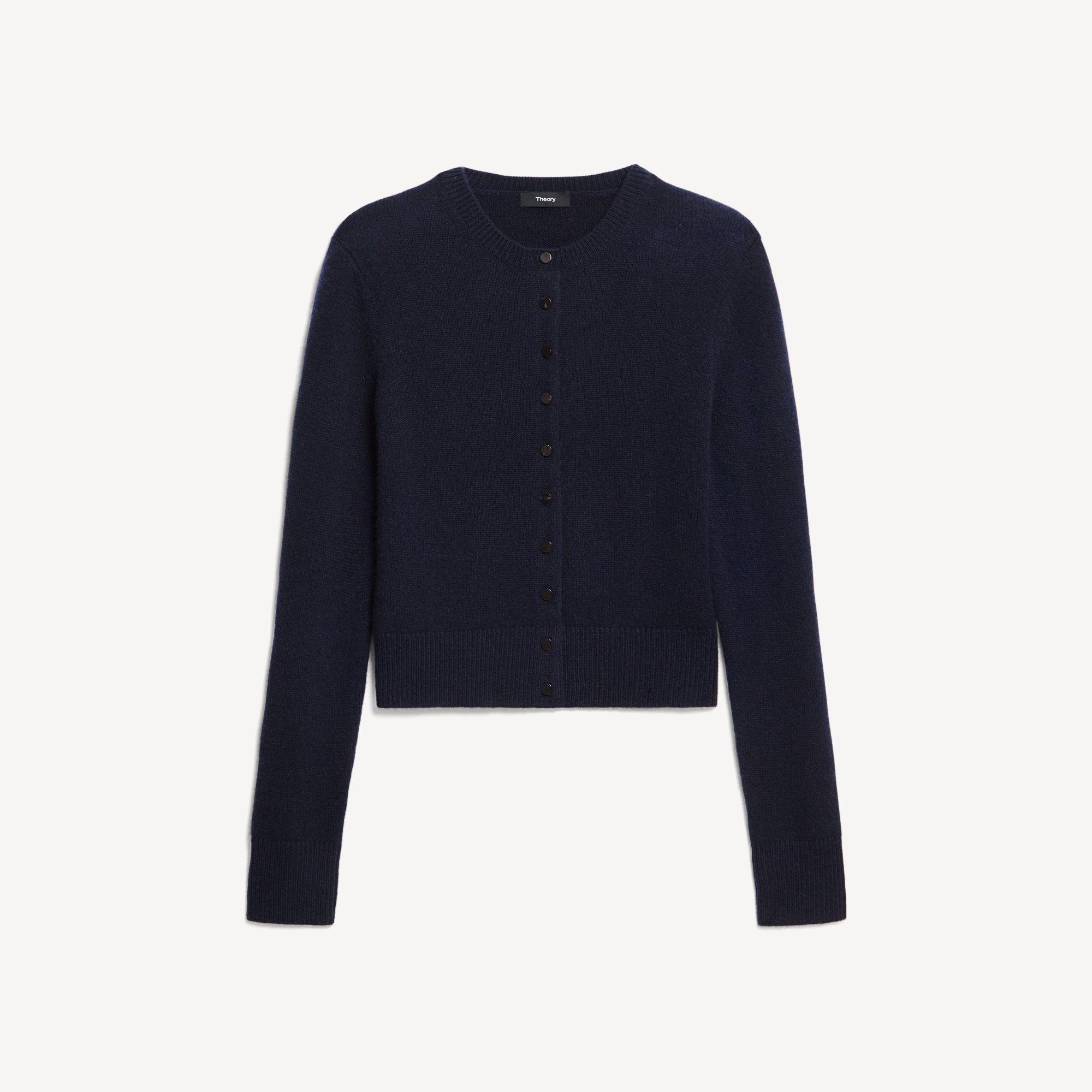 Crewneck Button-Up Cardigan in Cashmere