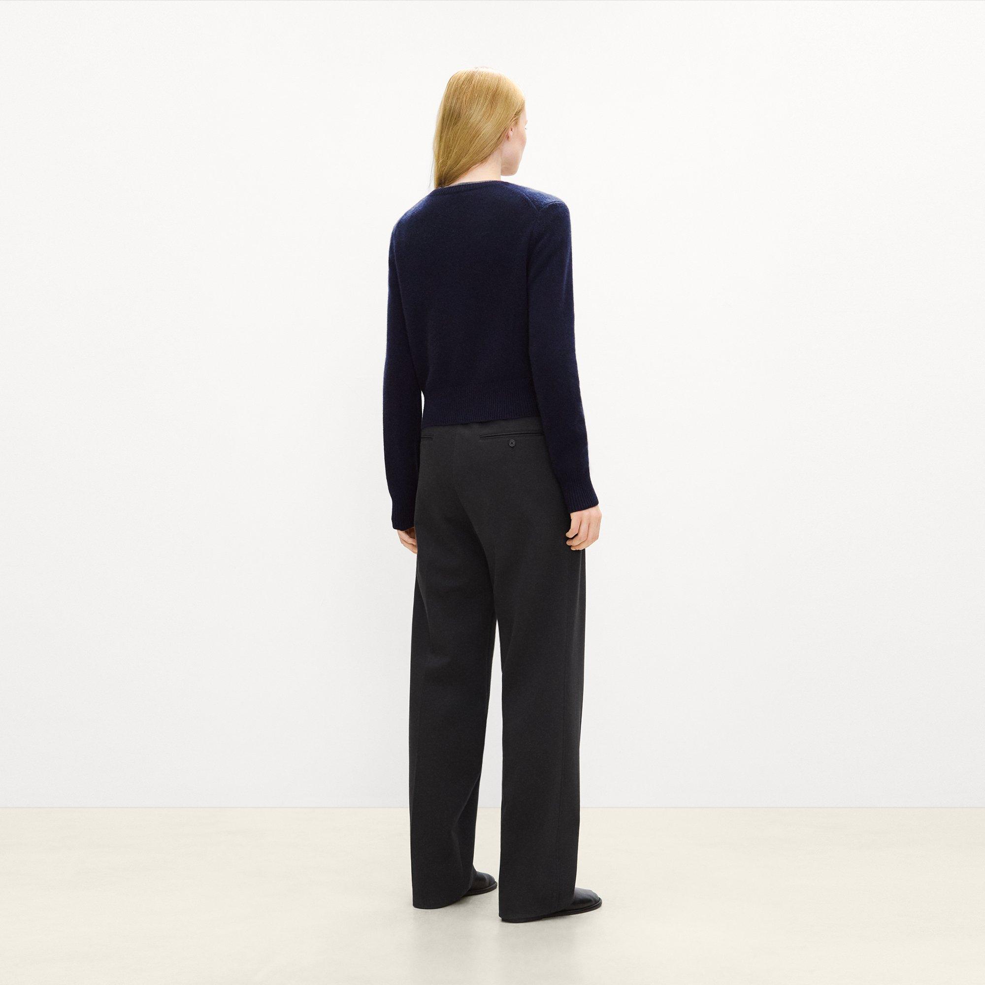 Crewneck Button-Up Cardigan in Cashmere