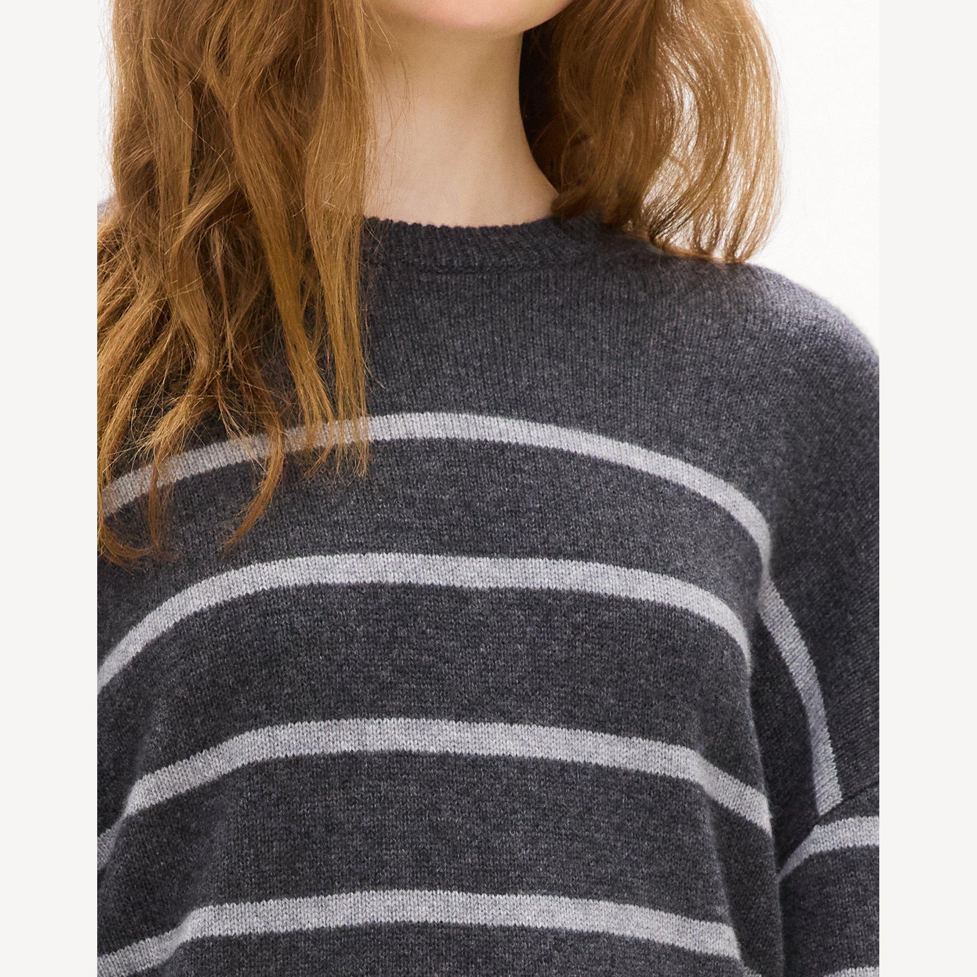 Striped Crewneck Sweater in Cashmere