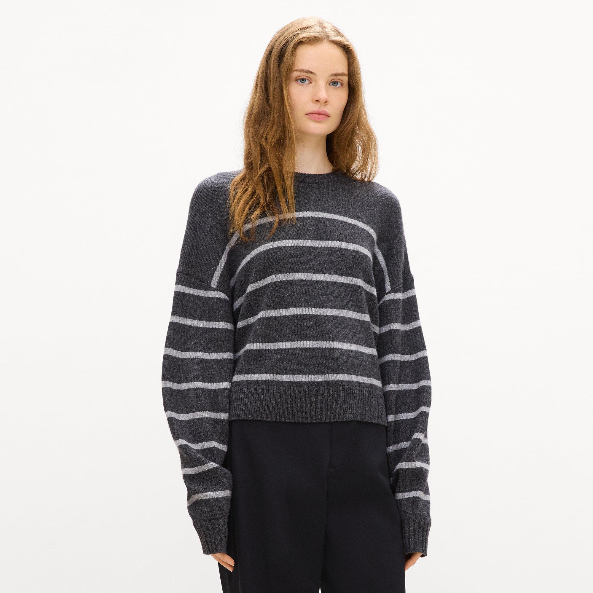 Striped Crewneck Sweater in Cashmere