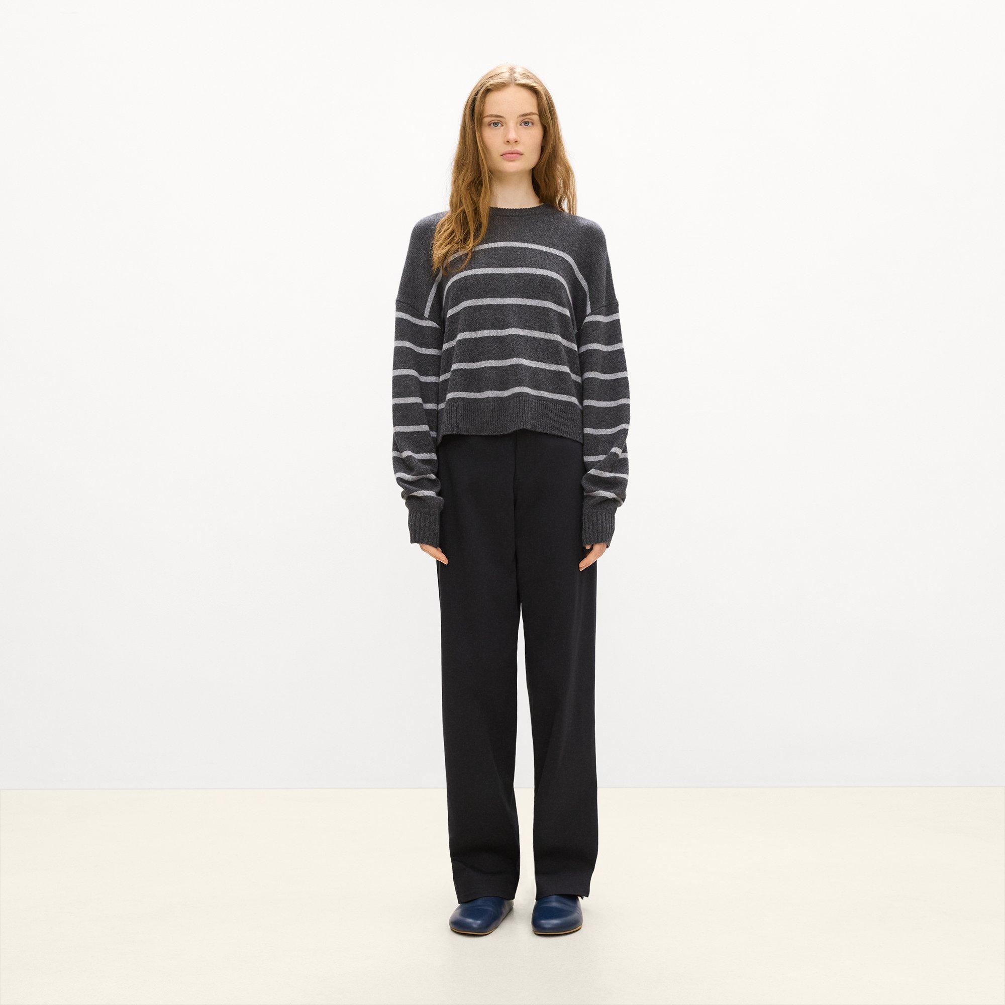 Striped Crewneck Sweater in Cashmere