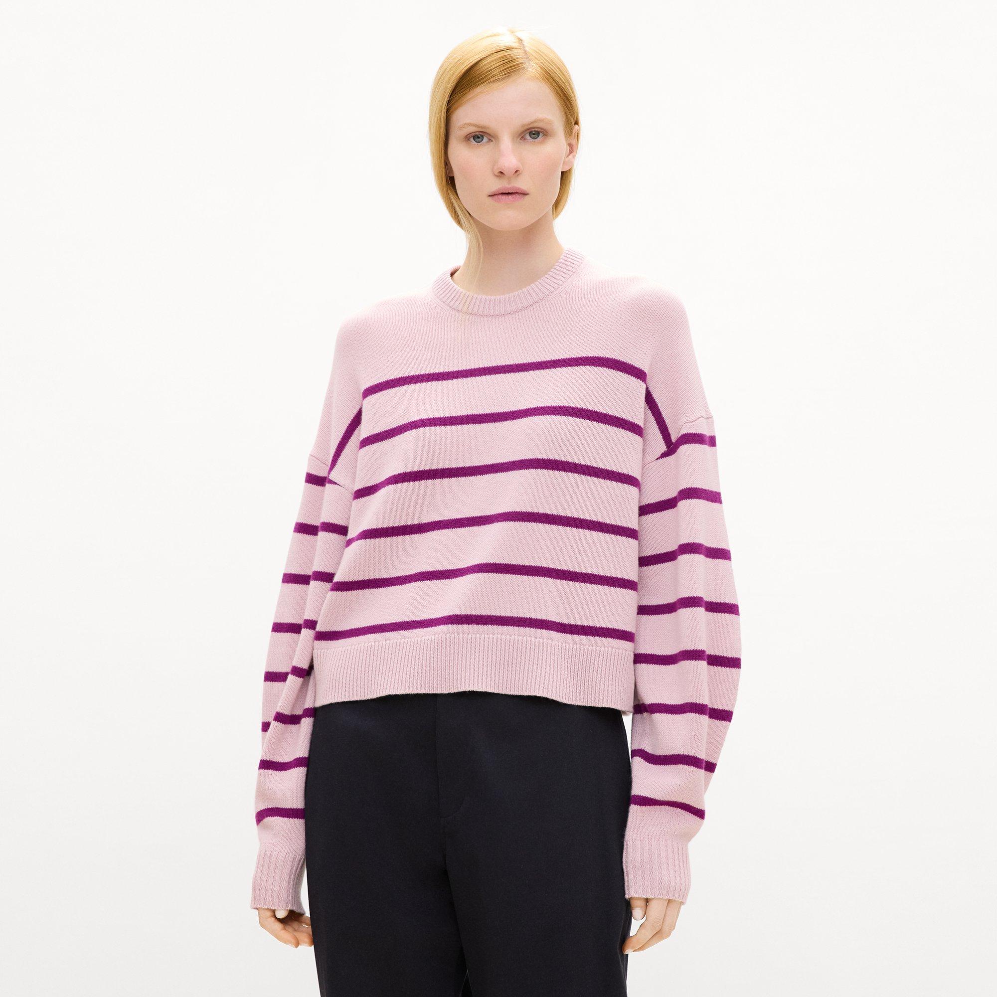 Striped Crewneck Sweater in Cashmere