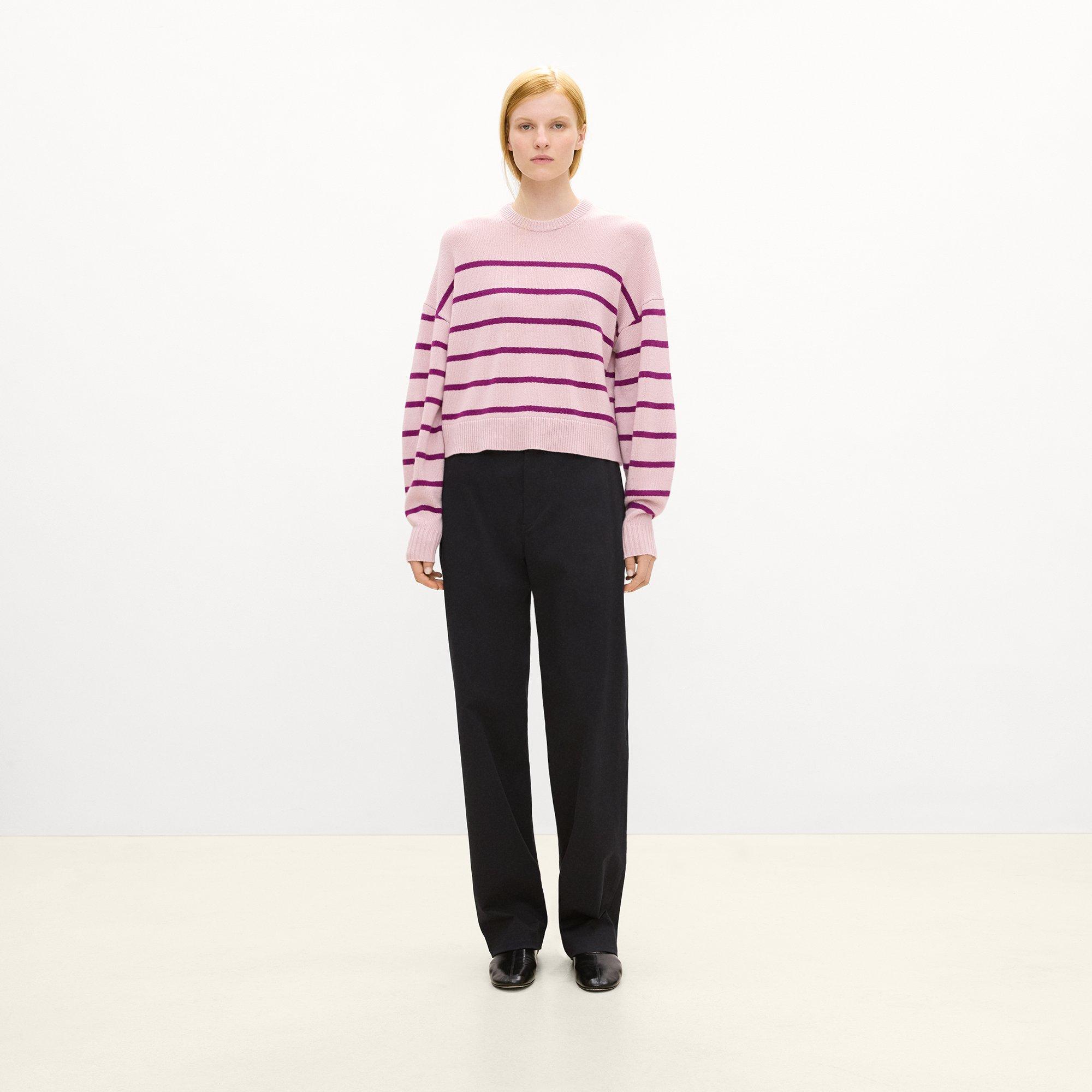Striped Crewneck Sweater in Cashmere