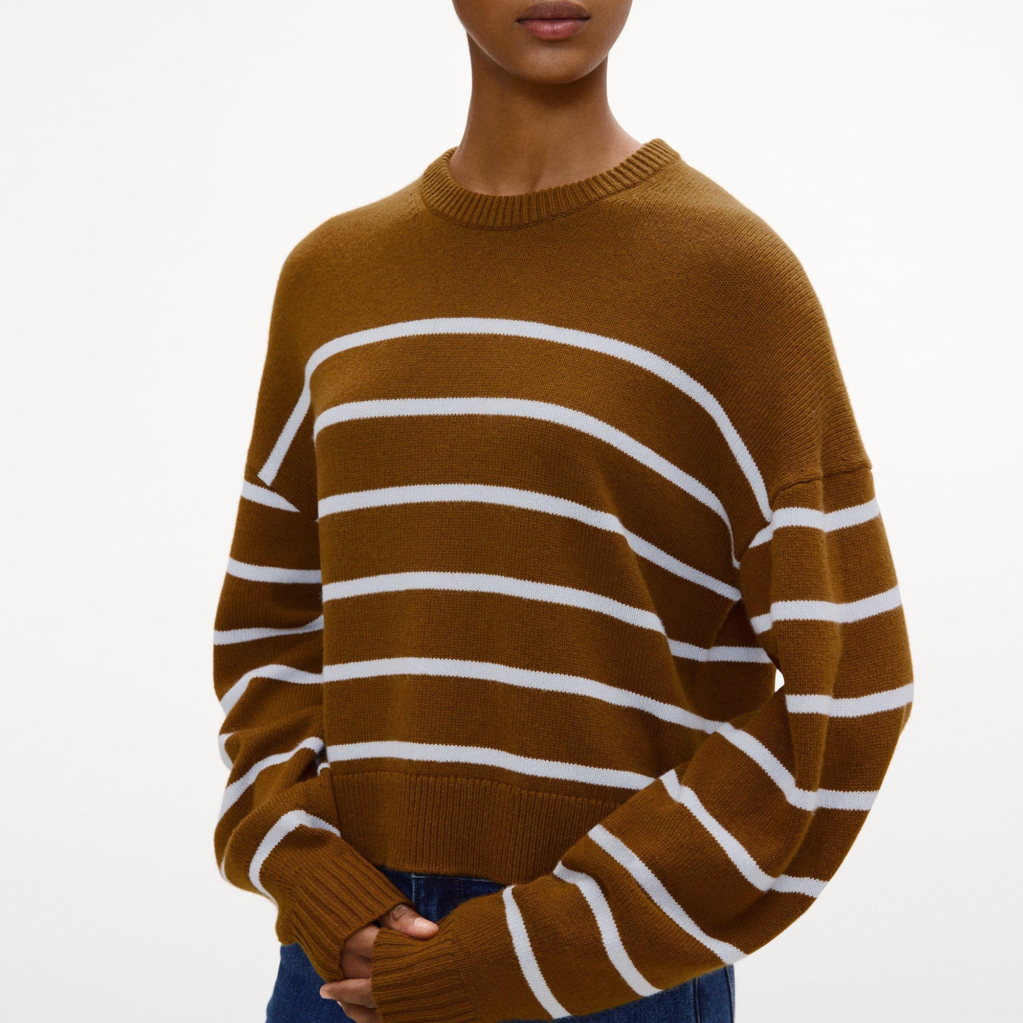 Striped Crewneck Sweater in Cashmere