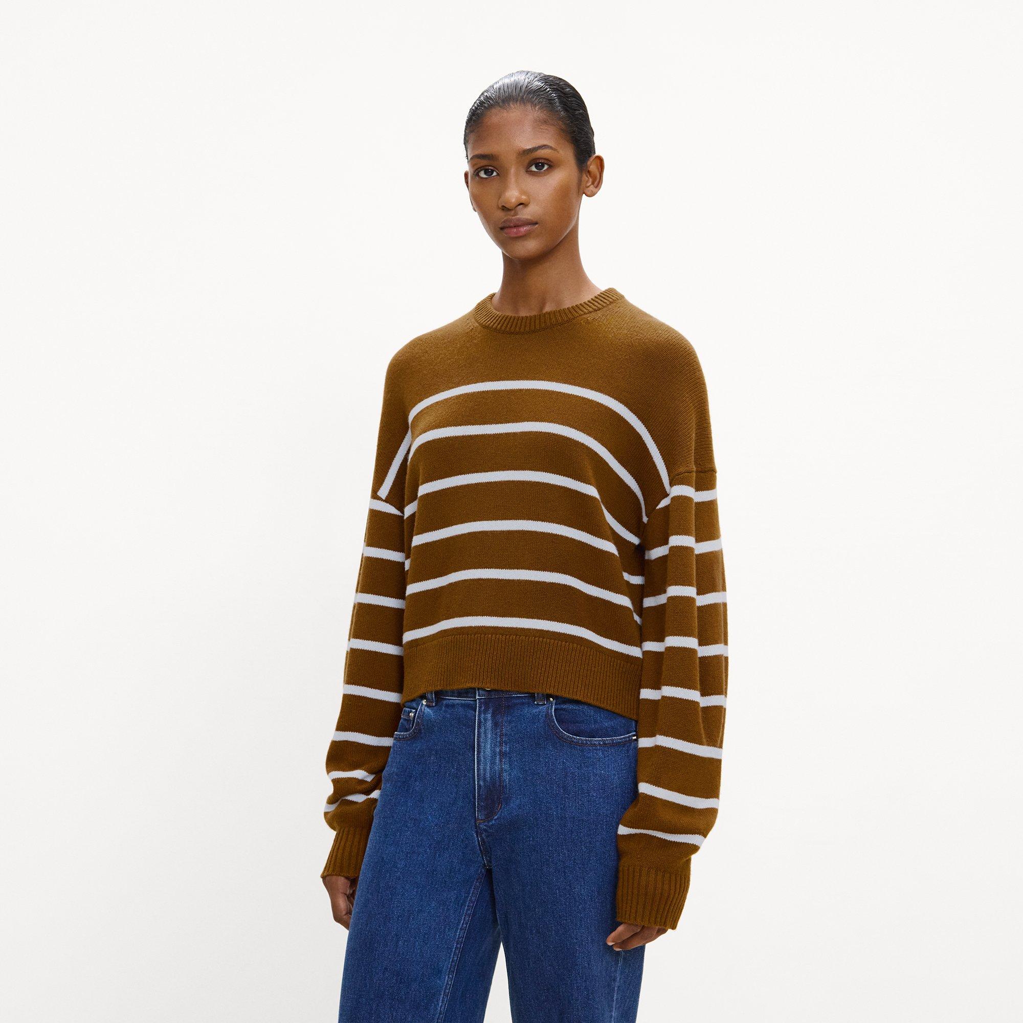 Striped Crewneck Sweater in Cashmere