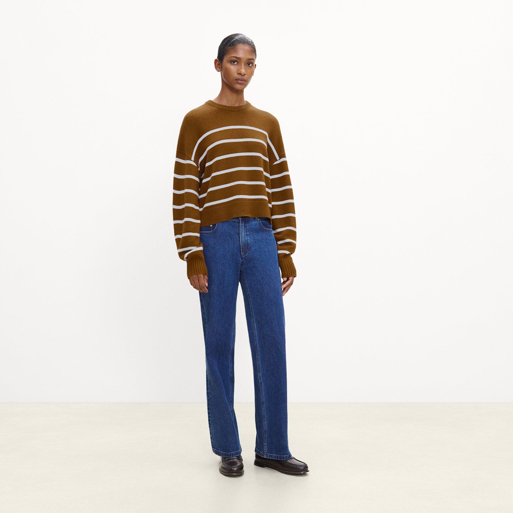 Striped Crewneck Sweater in Cashmere