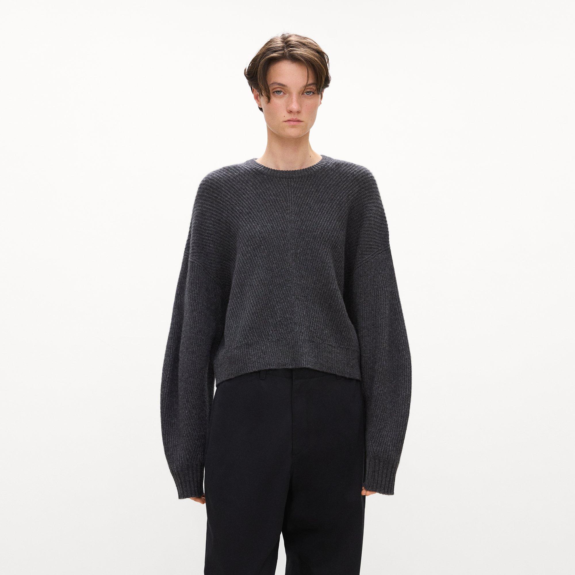 Textured Crewneck Sweater in Cashmere