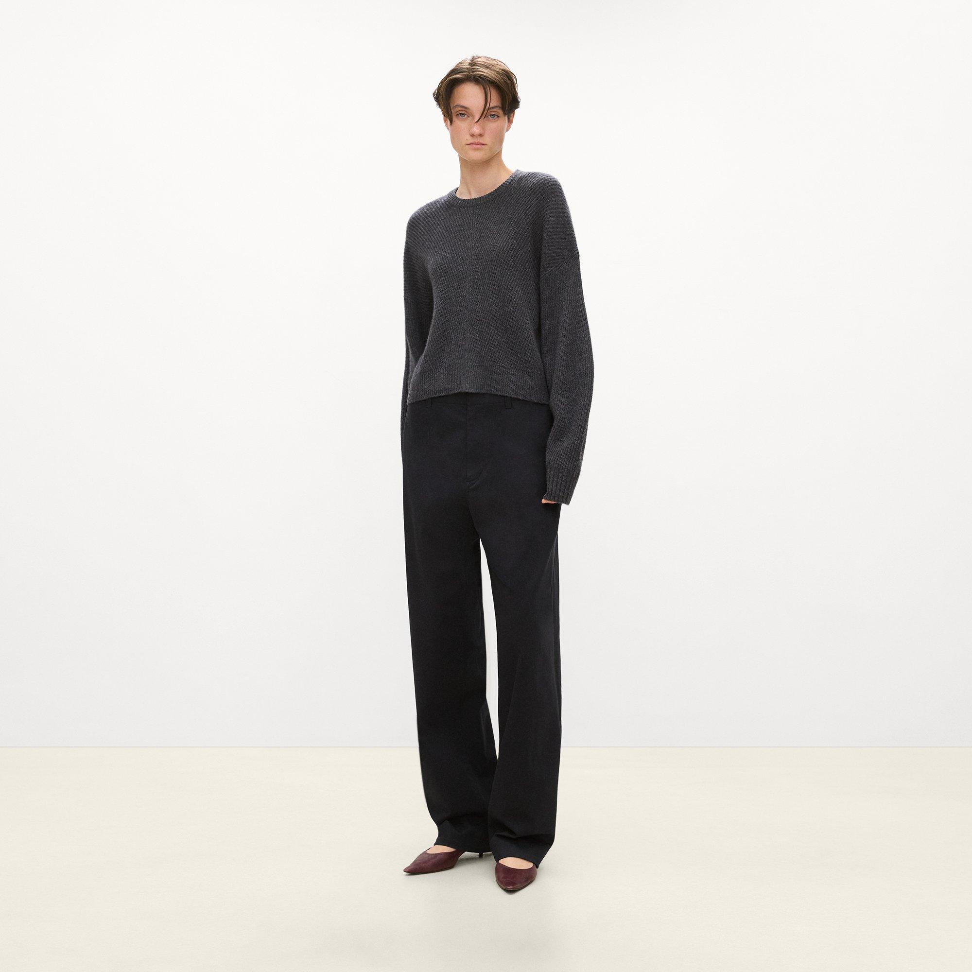 Textured Crewneck Sweater in Cashmere