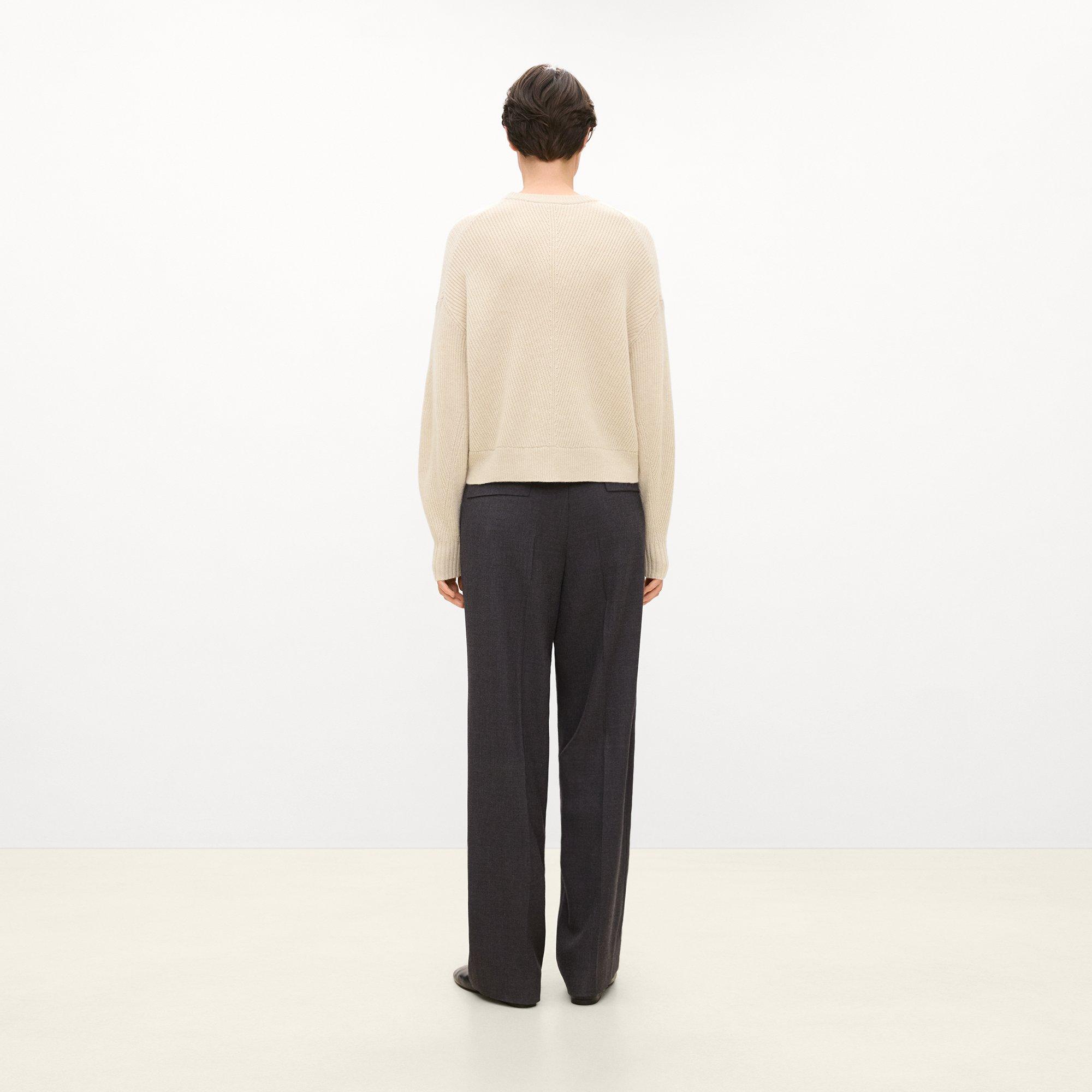 Textured Crewneck Sweater in Cashmere