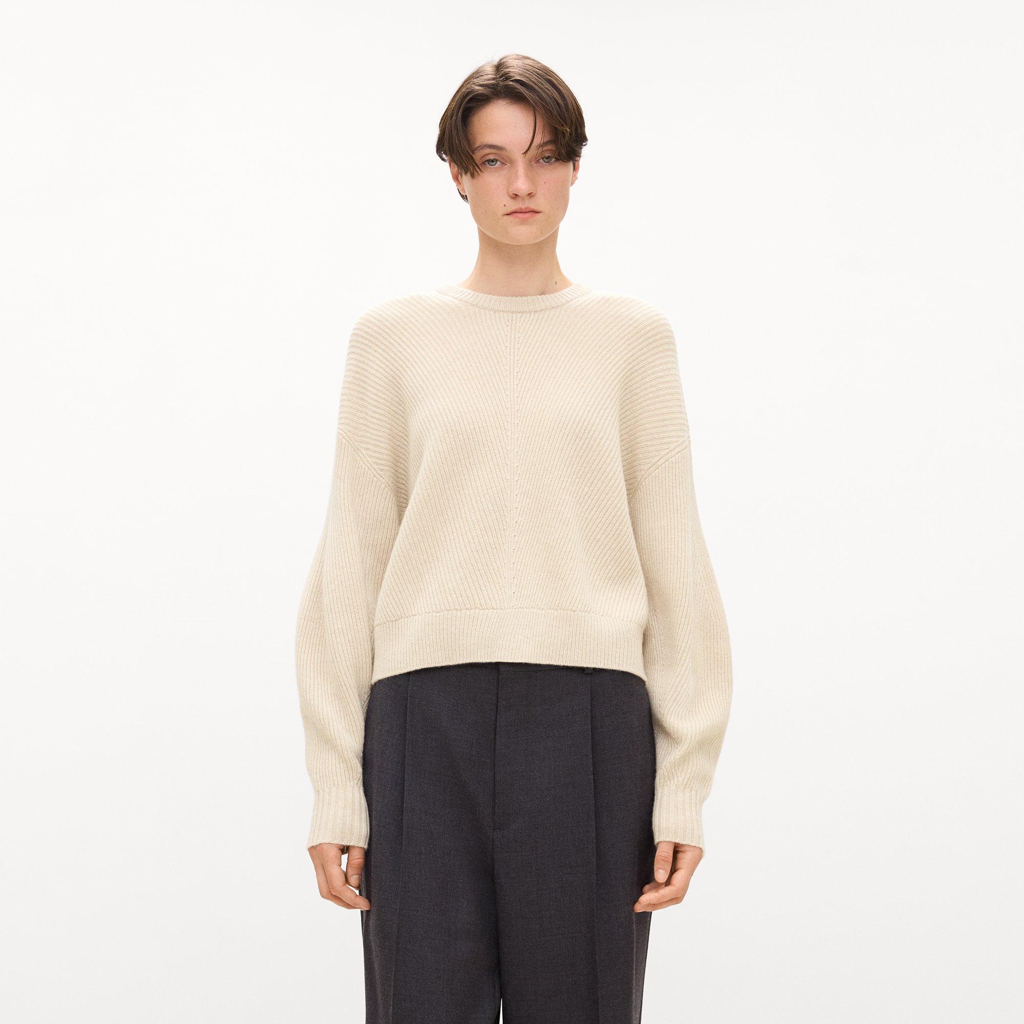 Textured Crewneck Sweater in Cashmere