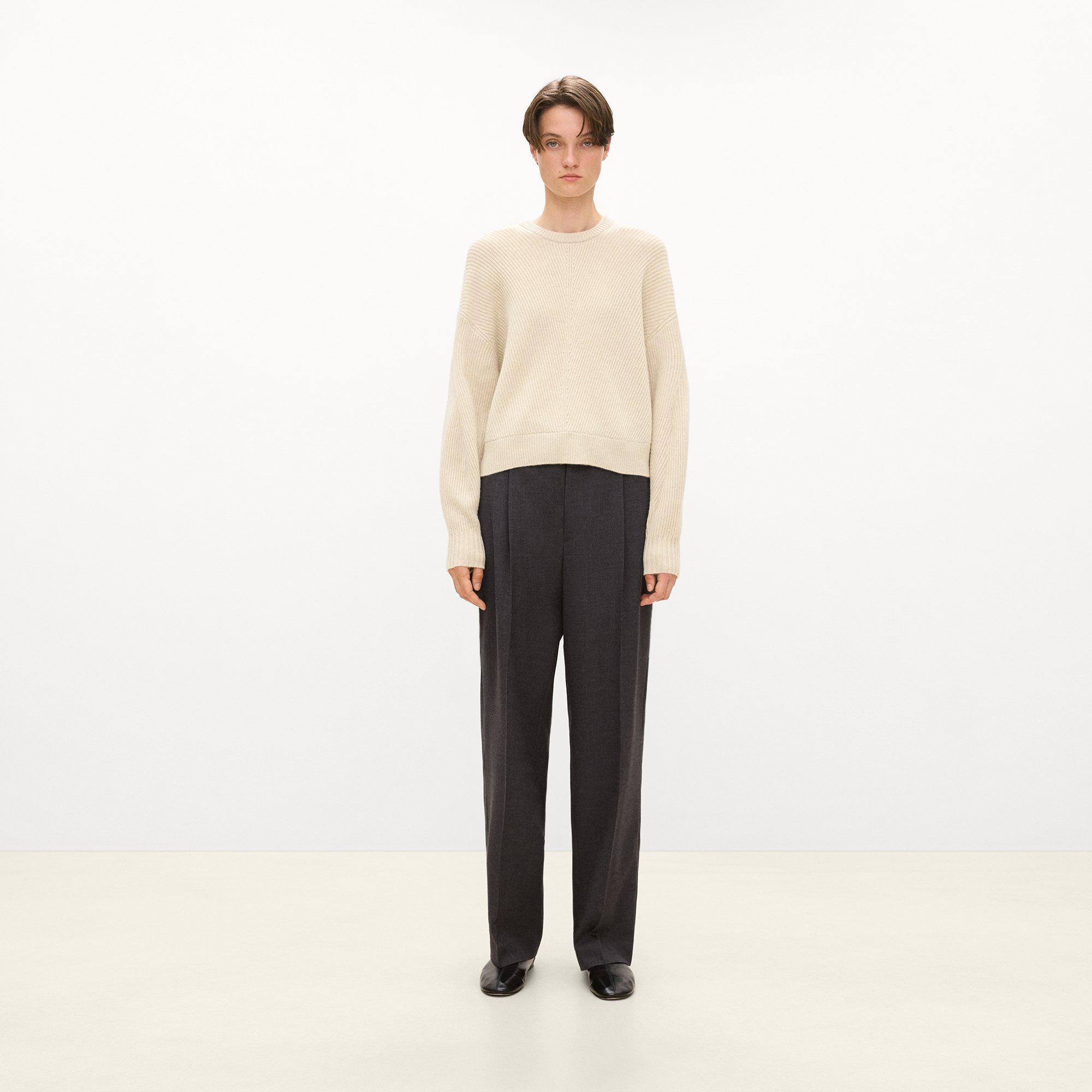 Textured Crewneck Sweater in Cashmere