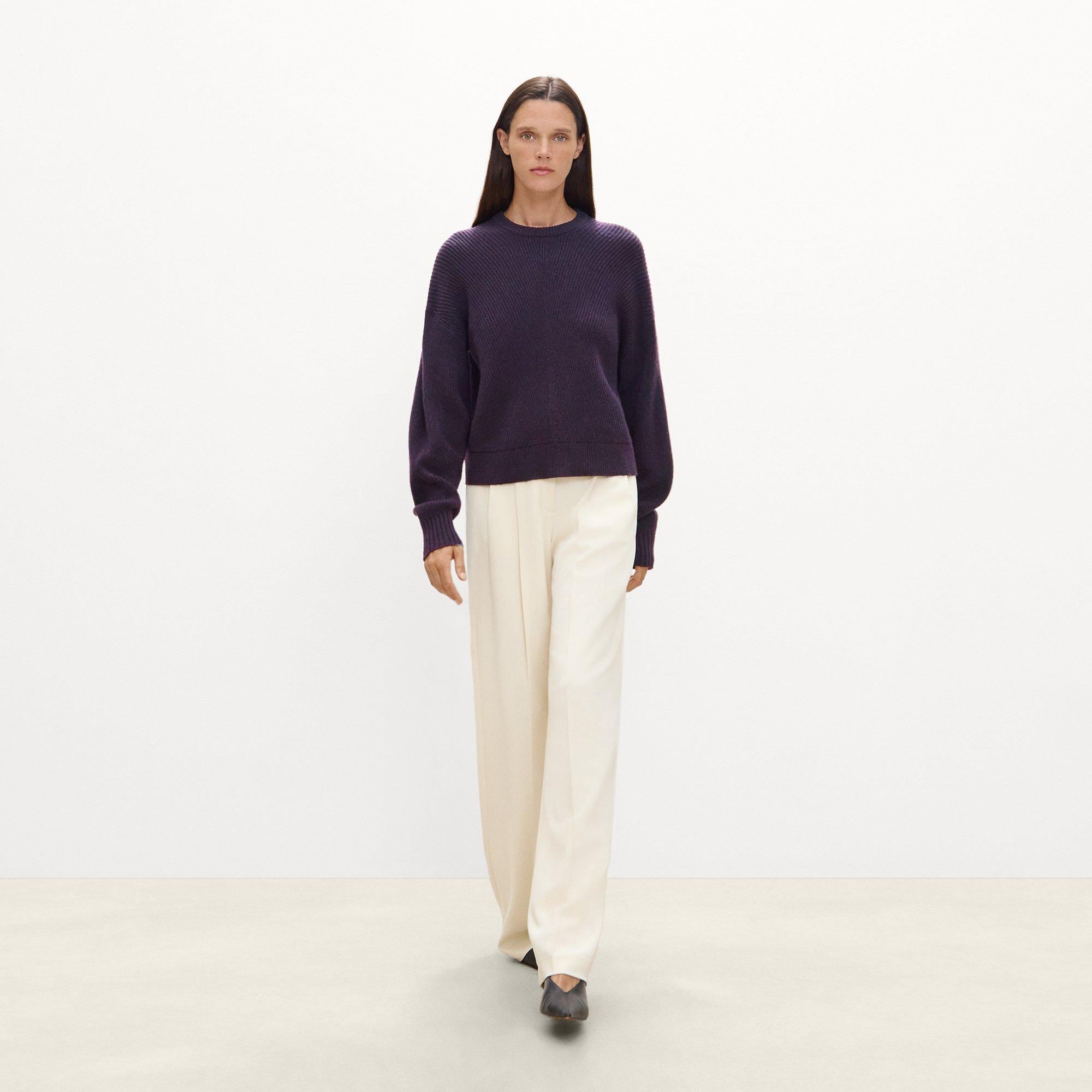 Textured Crewneck Sweater in Cashmere