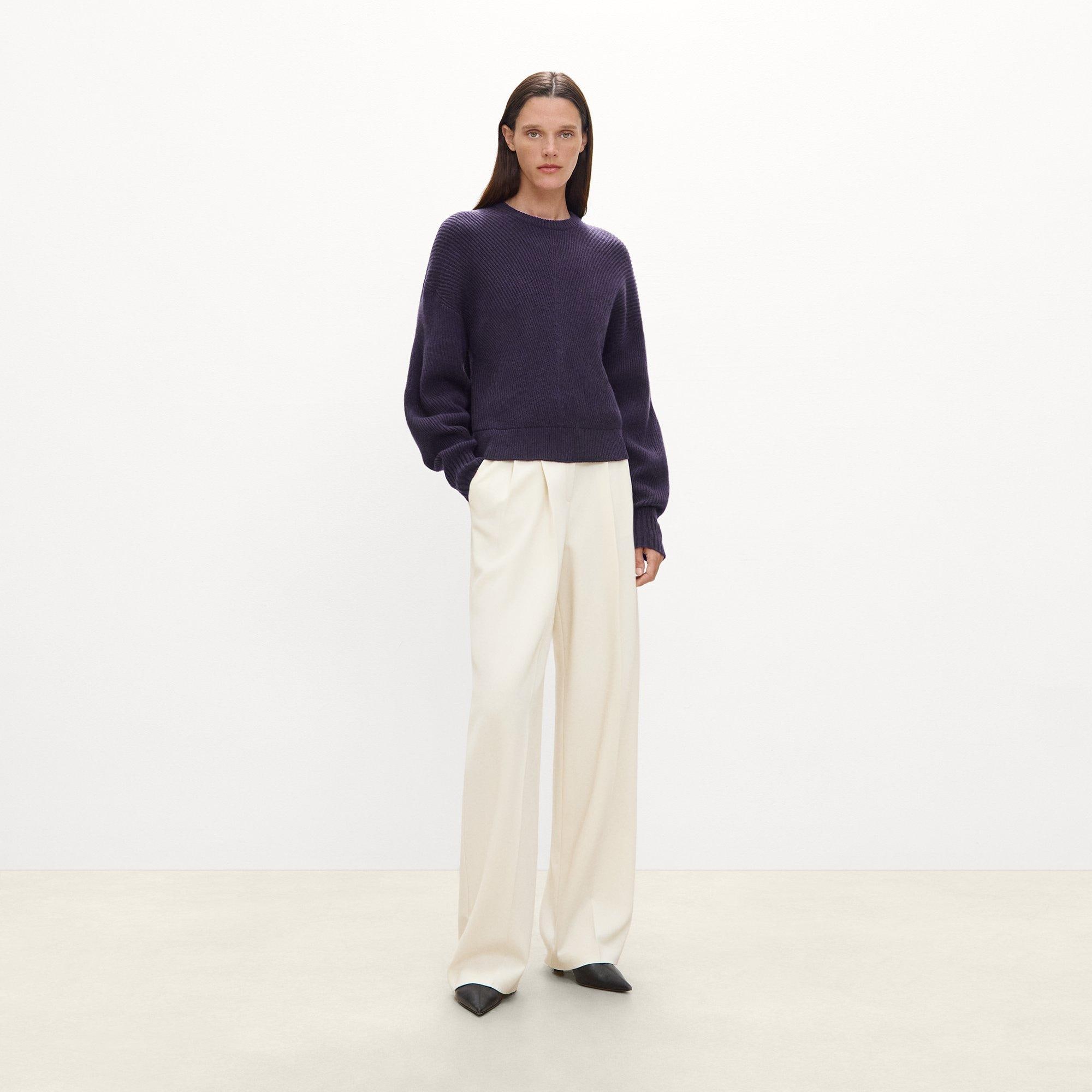 Textured Crewneck Sweater in Cashmere