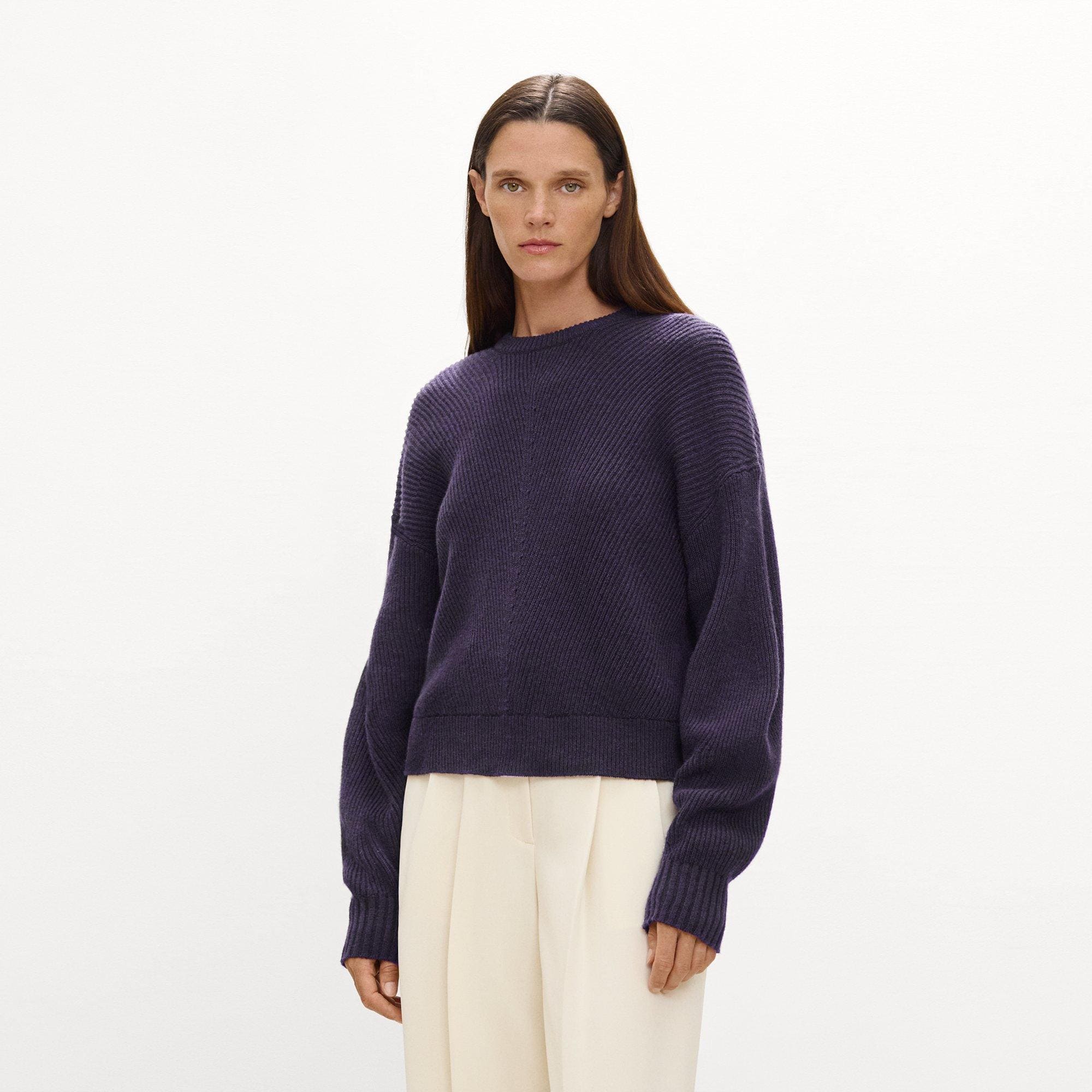 Textured Crewneck Sweater in Cashmere