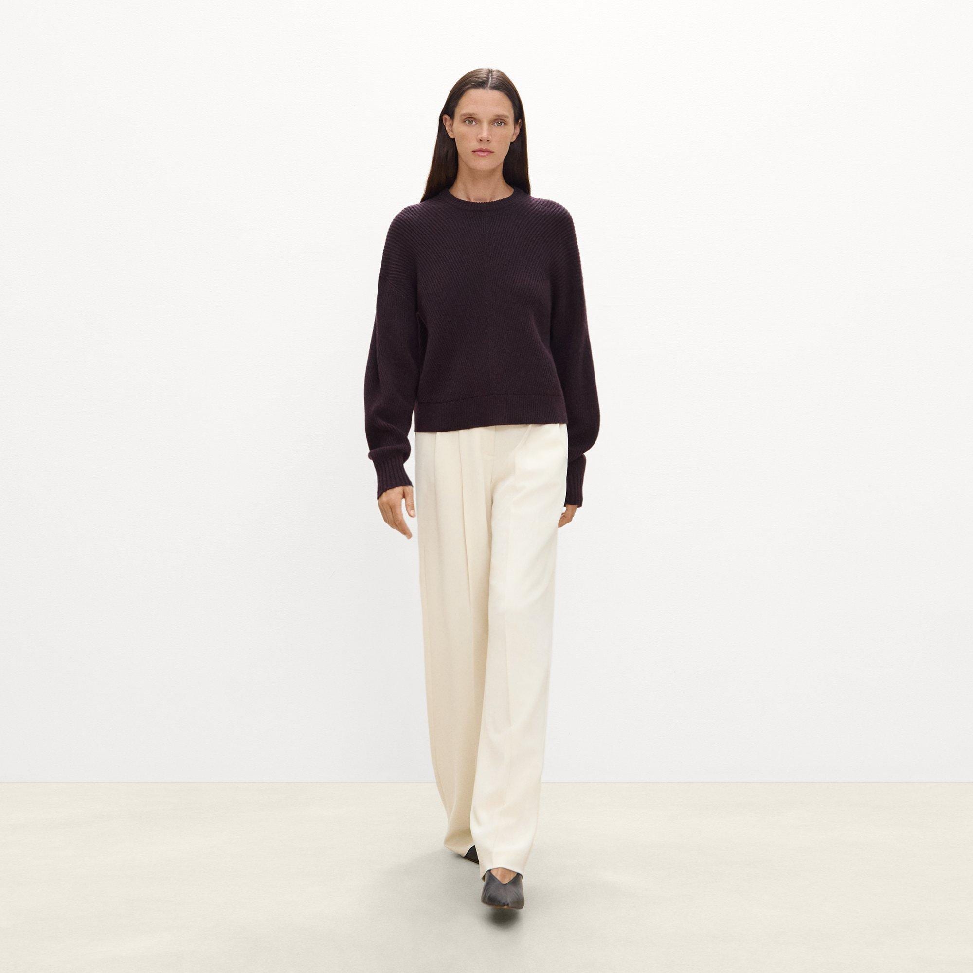 Textured Crewneck Sweater in Cashmere