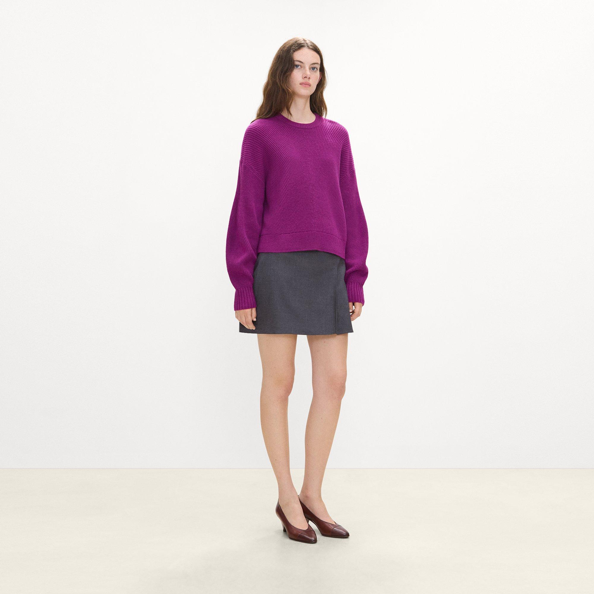 Textured Crewneck Sweater in Cashmere