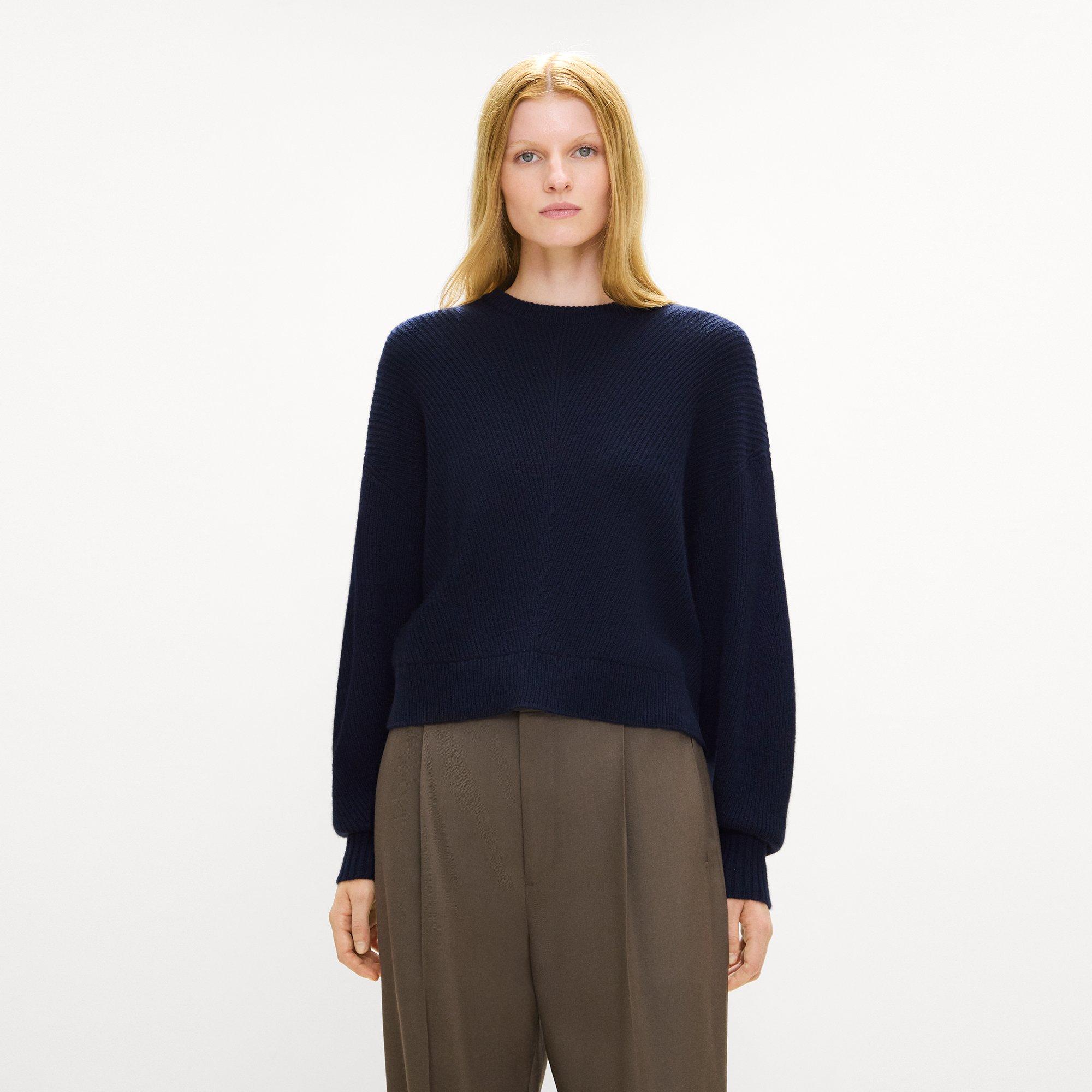 Textured Crewneck Sweater in Cashmere