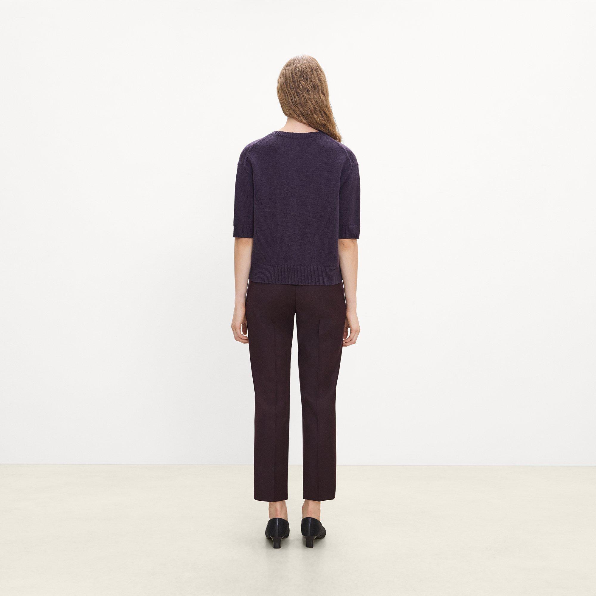 Cropped V-Neck Tee in Cashmere