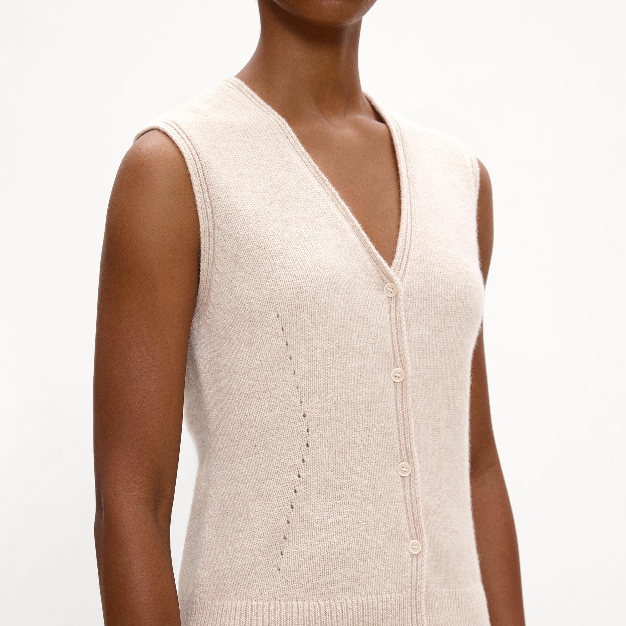Pointelle Vest in Cashmere