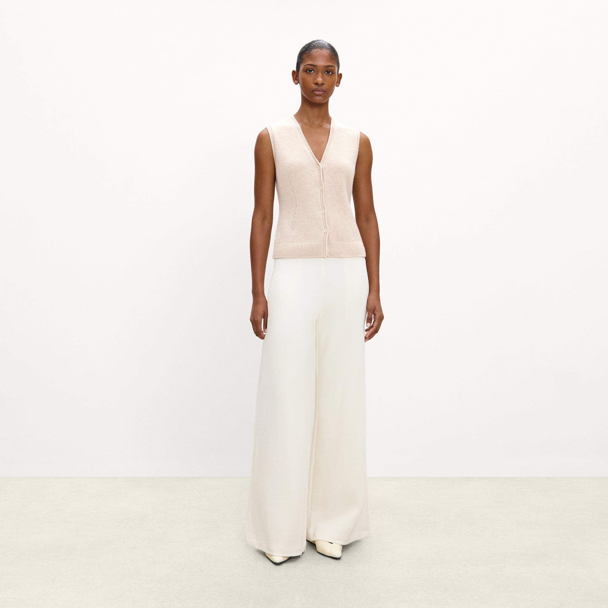 Pointelle Vest in Cashmere