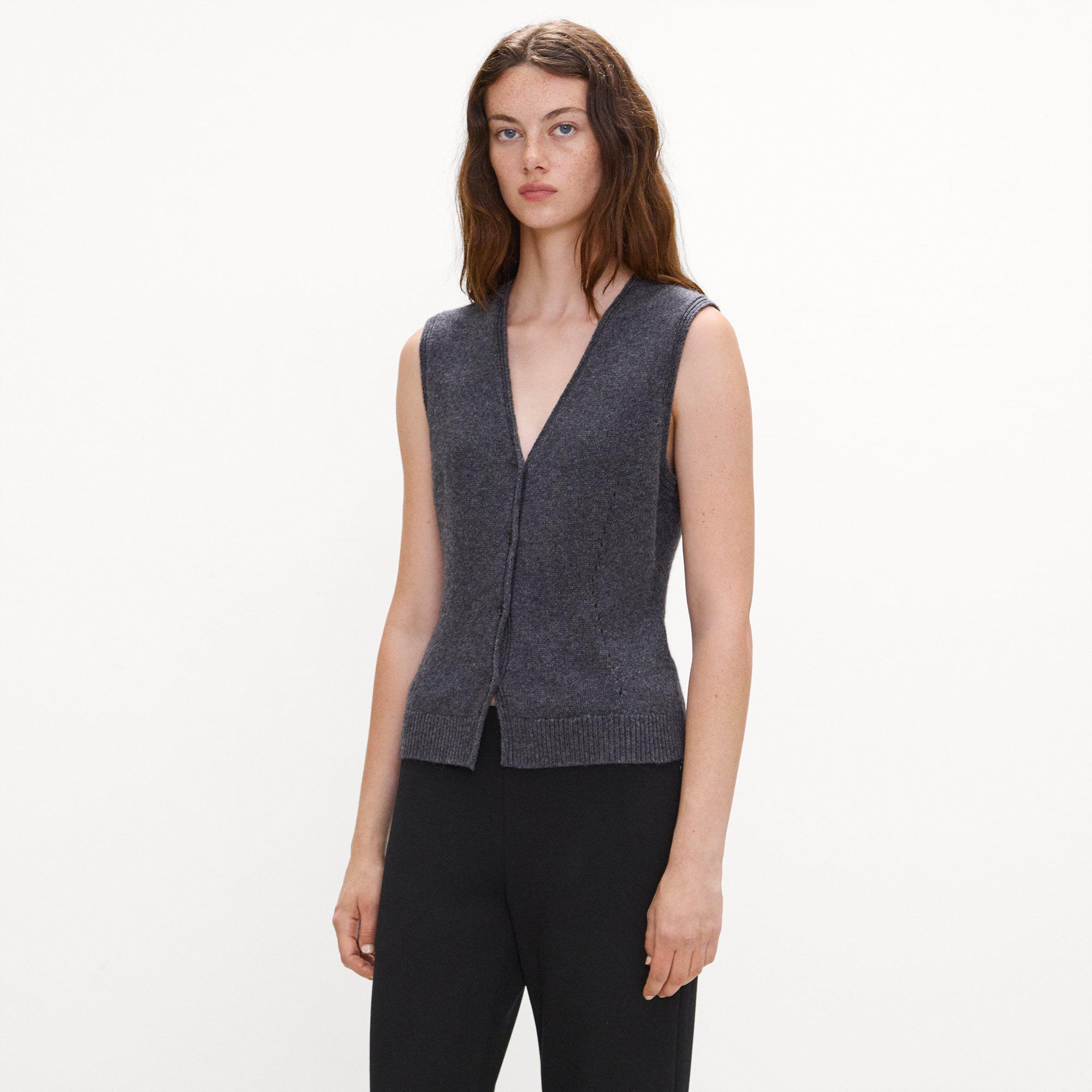 Pointelle Vest in Cashmere