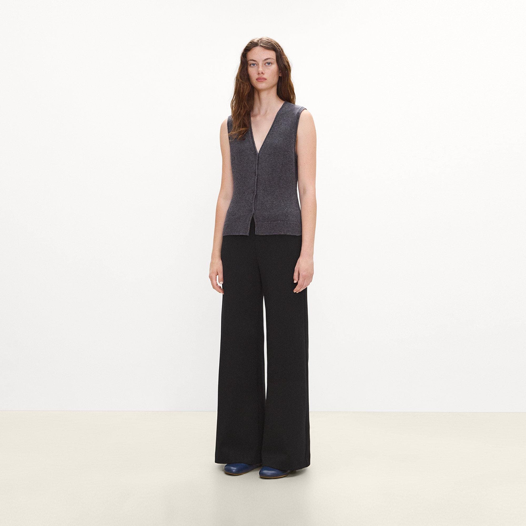 Pointelle Vest in Cashmere