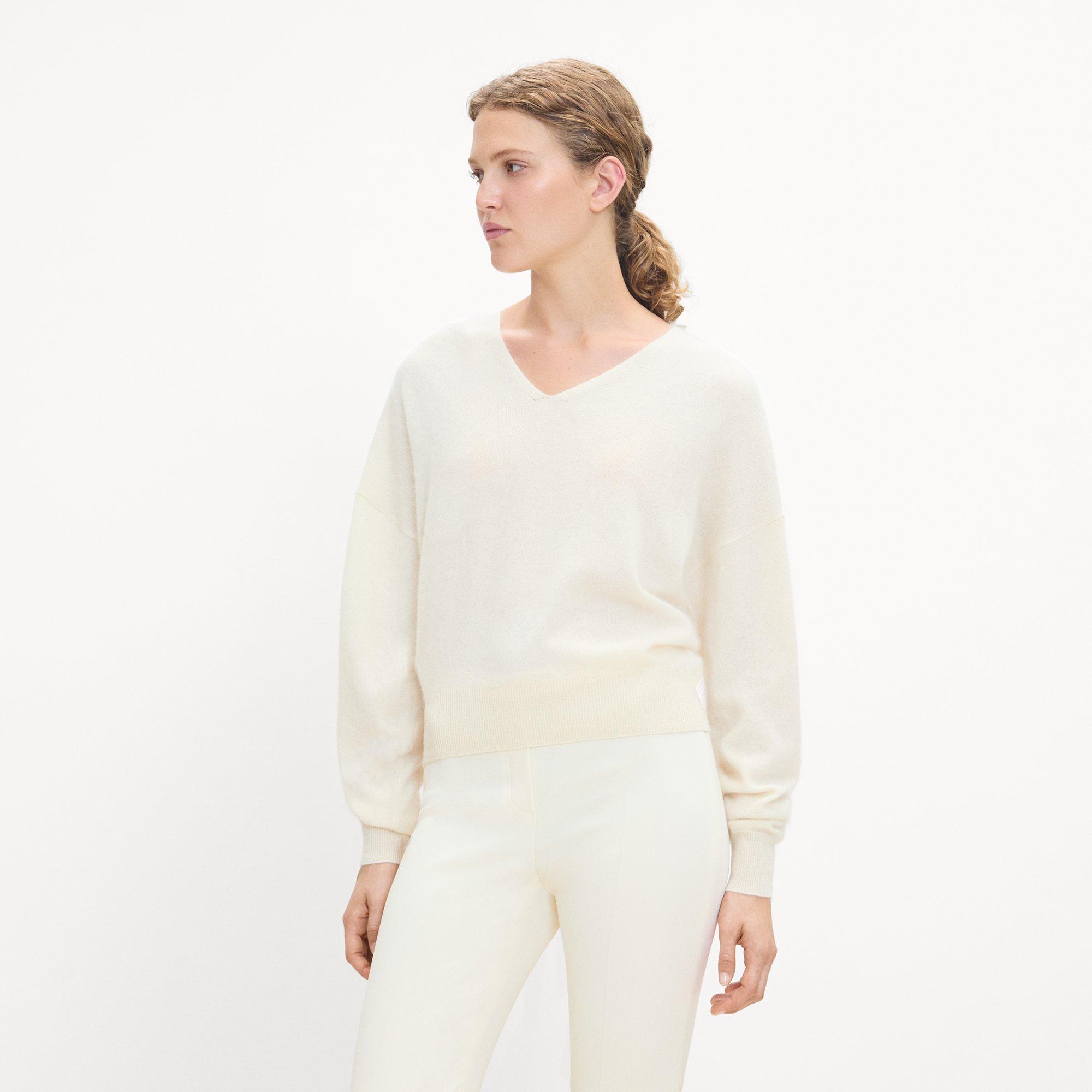Relaxed V-Neck Sweater in Cashmere