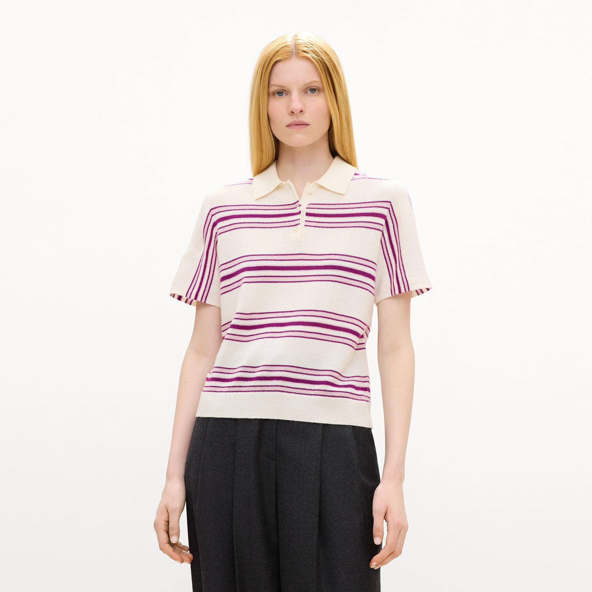 Striped Polo Shirt in Cashmere